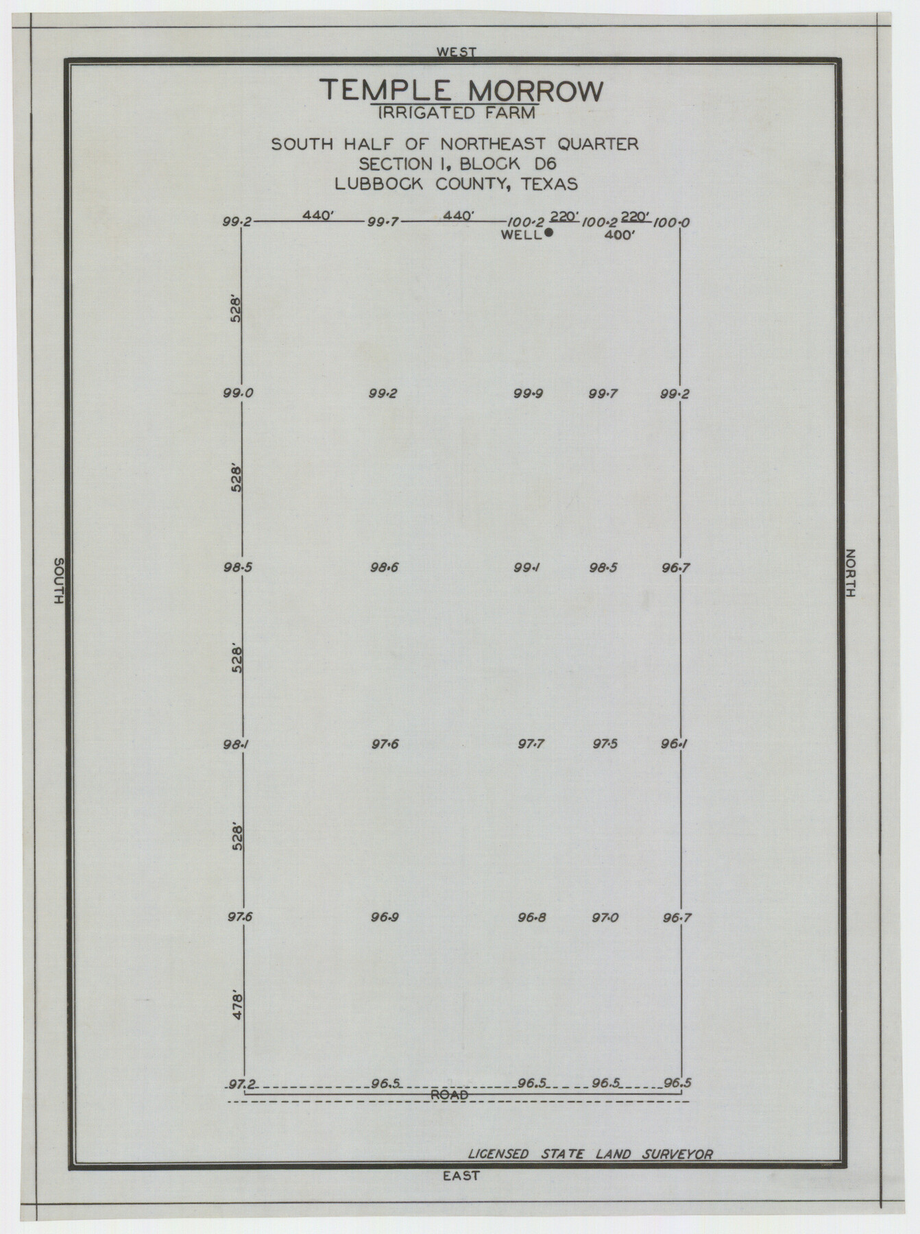 92311, Temple Morrow Irrigated Farm South Half of Section 1, Block D6, Twichell Survey Records