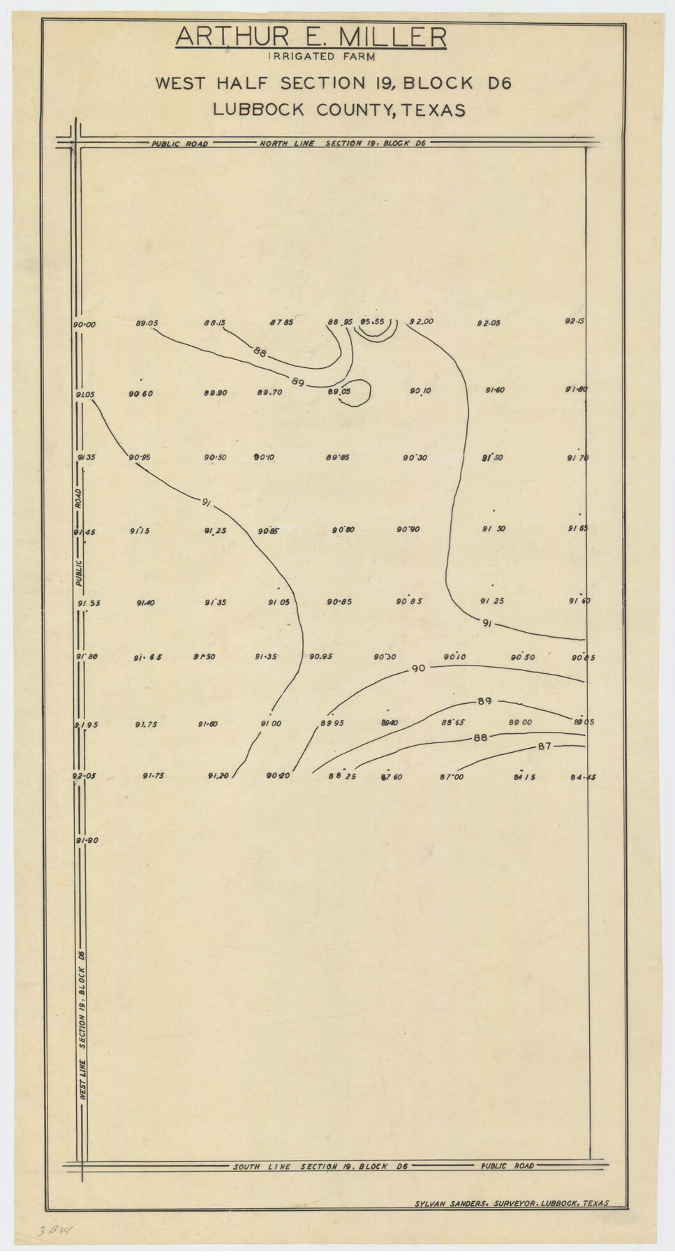 92317, Arthur E. Miller Irrigated Farm West Half Section 19, Block D6, Twichell Survey Records