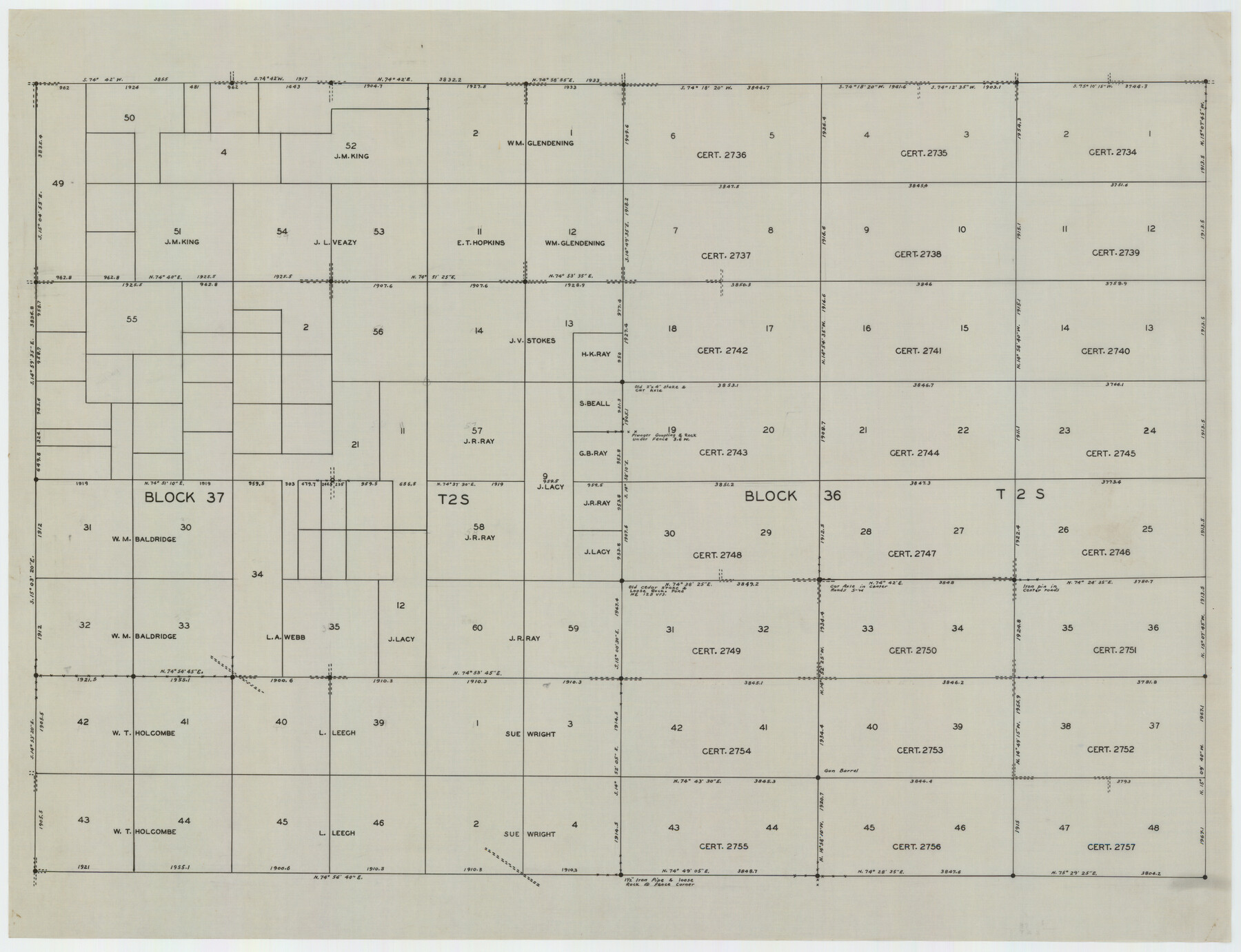 92320, [Blocks 36, 37 Township 2 South], Twichell Survey Records