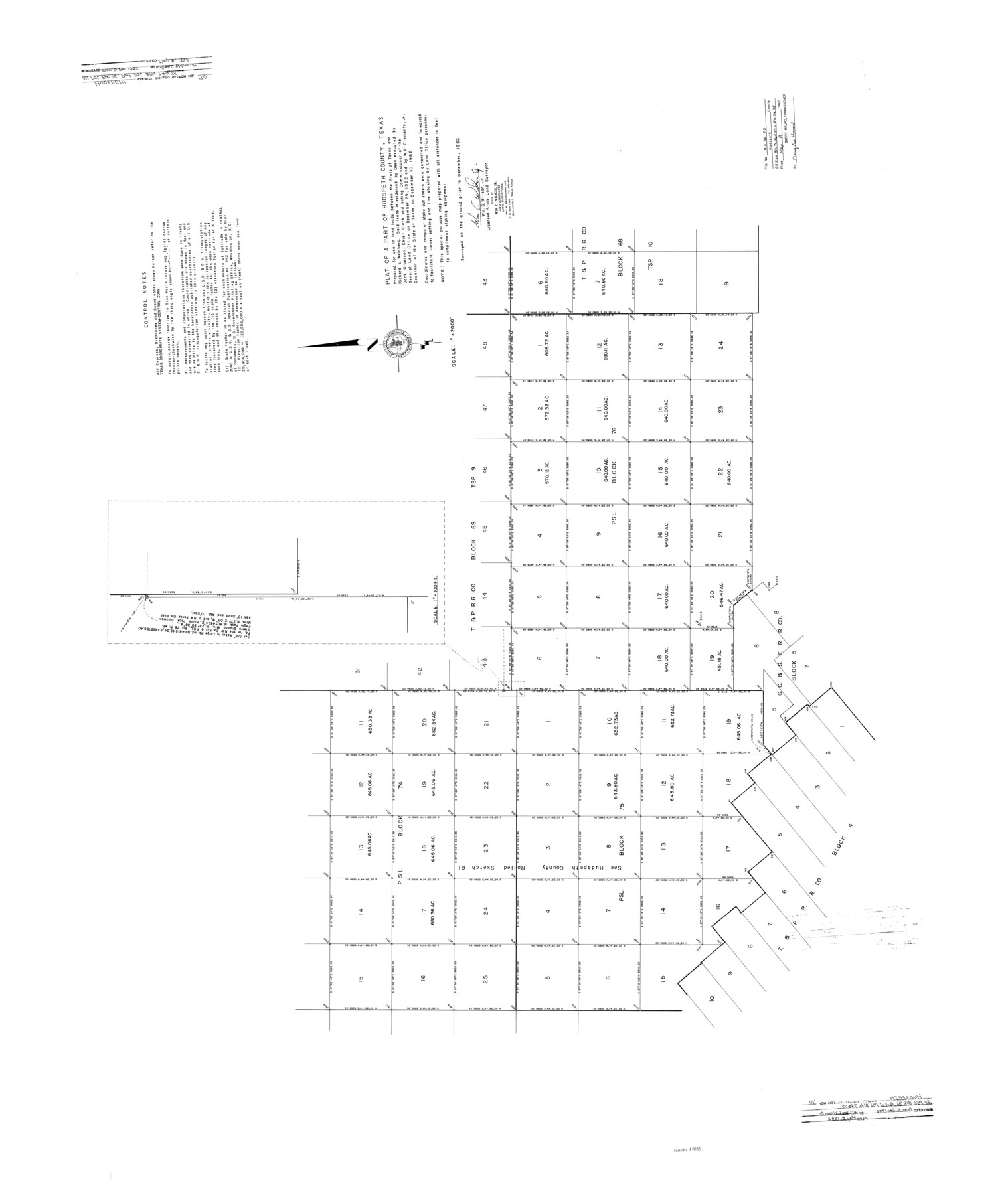 9233, Hudspeth County Rolled Sketch 70, General Map Collection