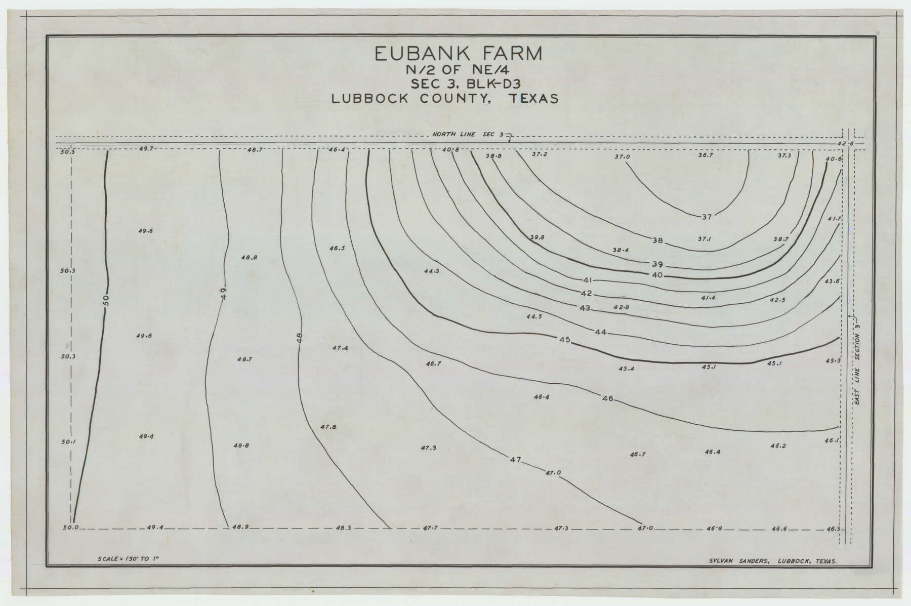 92336, Eubank Farm N/2 of NE/4 Section 3, Block D3, Twichell Survey Records