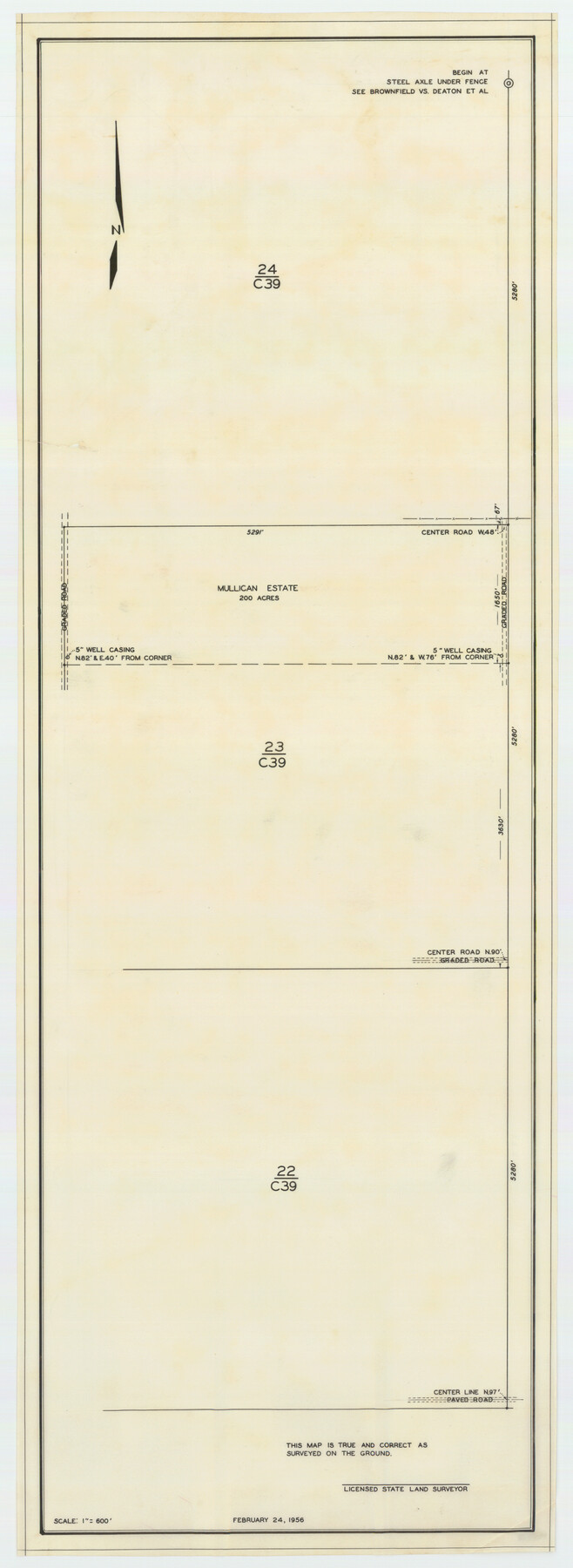 92345, [Block C39, Sections 22, 23 Millican Estate, 24], Twichell Survey Records