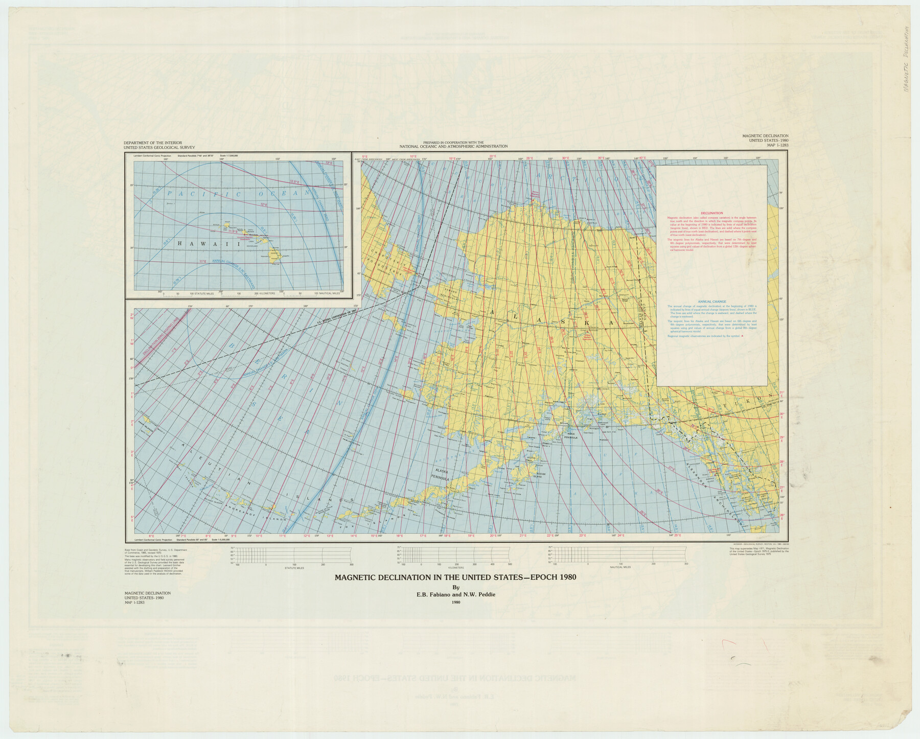 92368, Magnetic Declination in the United States - Epoch 1980, Twichell Survey Records