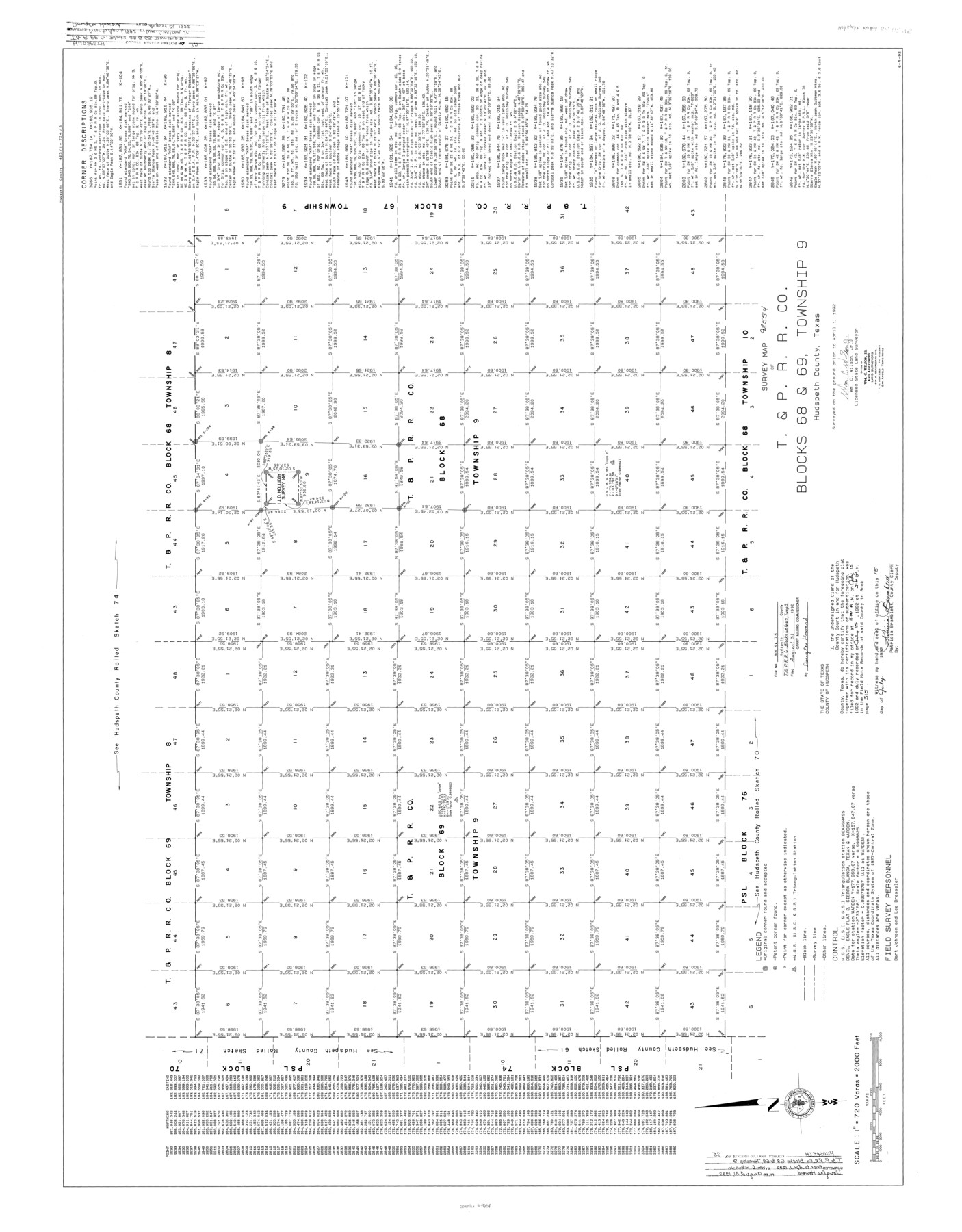 9238, Hudspeth County Rolled Sketch 75, General Map Collection