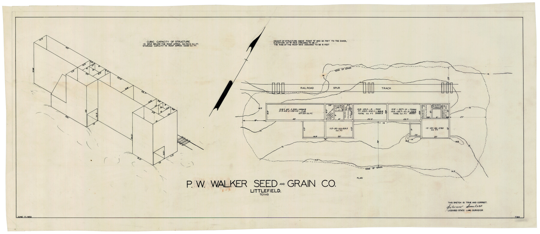 92404, P. W. Walker Seed and Grain Co. Littlefield, Texas, Twichell Survey Records