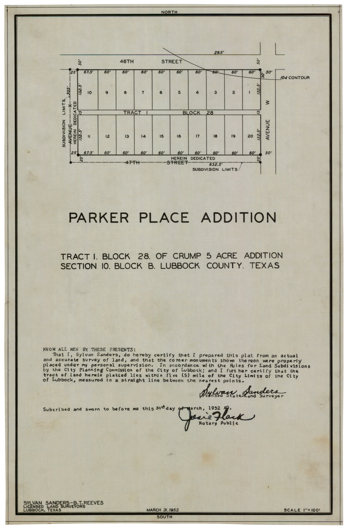 92414, Parker Place Addition, Twichell Survey Records