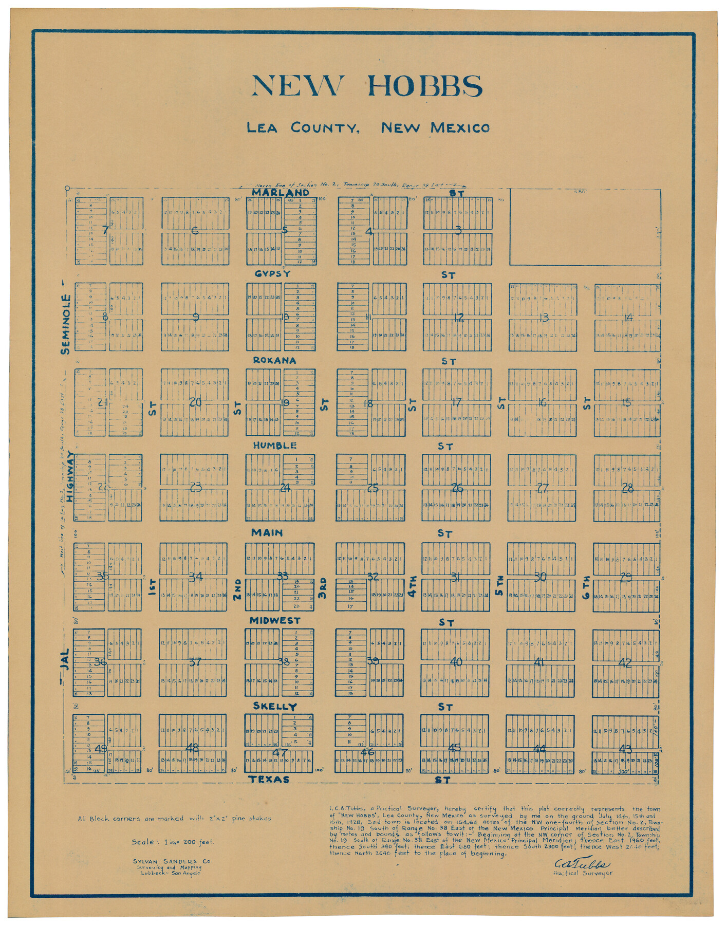 92424, New Hobbs Lea County, New Mexico, Twichell Survey Records