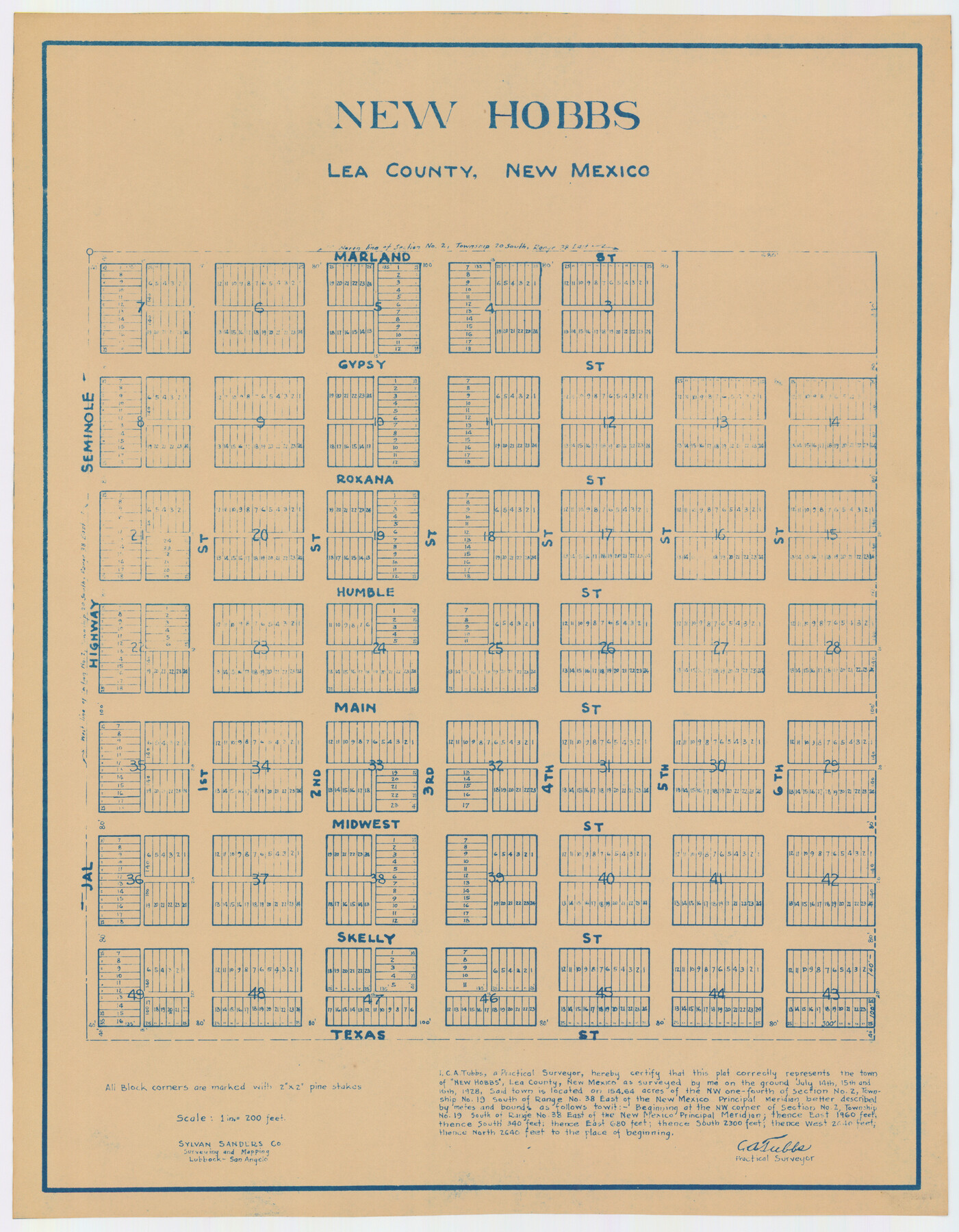 92424, New Hobbs Lea County, New Mexico, Twichell Survey Records