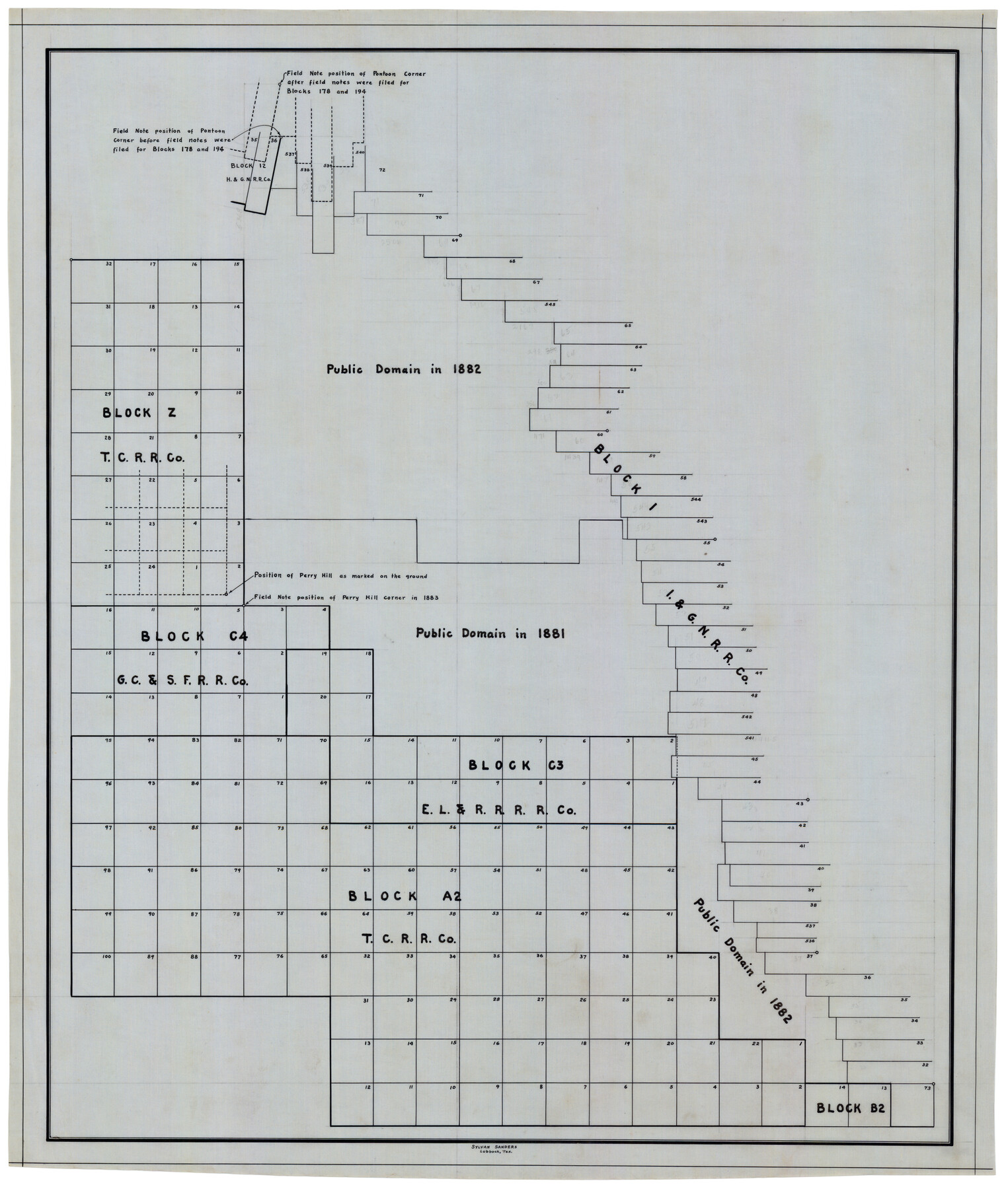 92427, [Public Domain Surrounded by Blocks Z, C4, C3, A2, 1], Twichell Survey Records