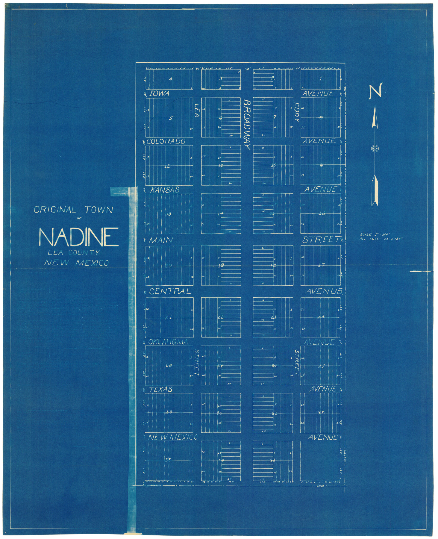 92434, Original Town of Nadine, Lea County, New Mexico, Twichell Survey Records