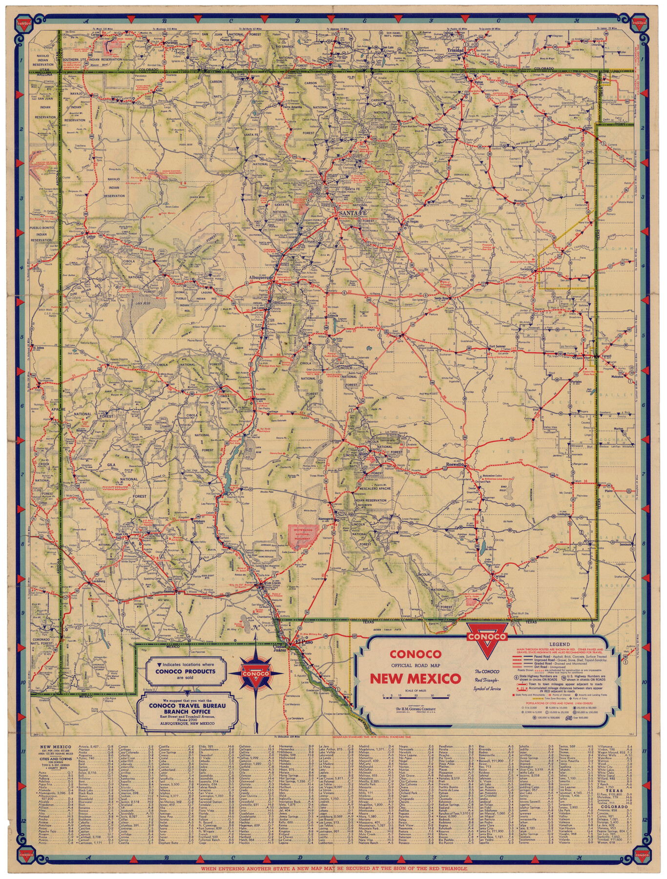 92436, Conoco Official Road Map New Mexico, Twichell Survey Records