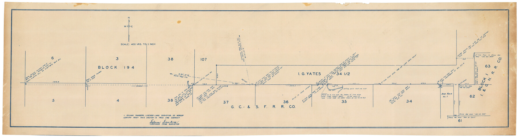 92442, [Blocks Surrounding I. G. Yates Section 34 1/2], Twichell Survey Records