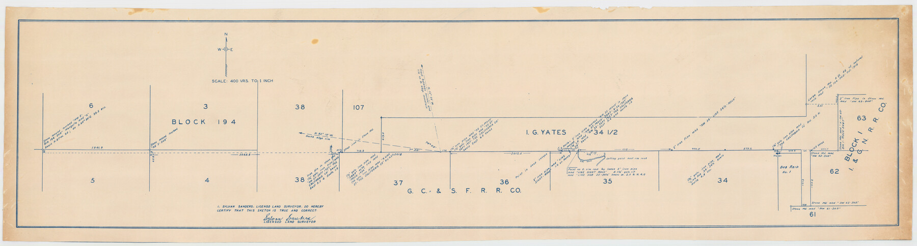 92442, [Blocks Surrounding I. G. Yates Section 34 1/2], Twichell Survey Records