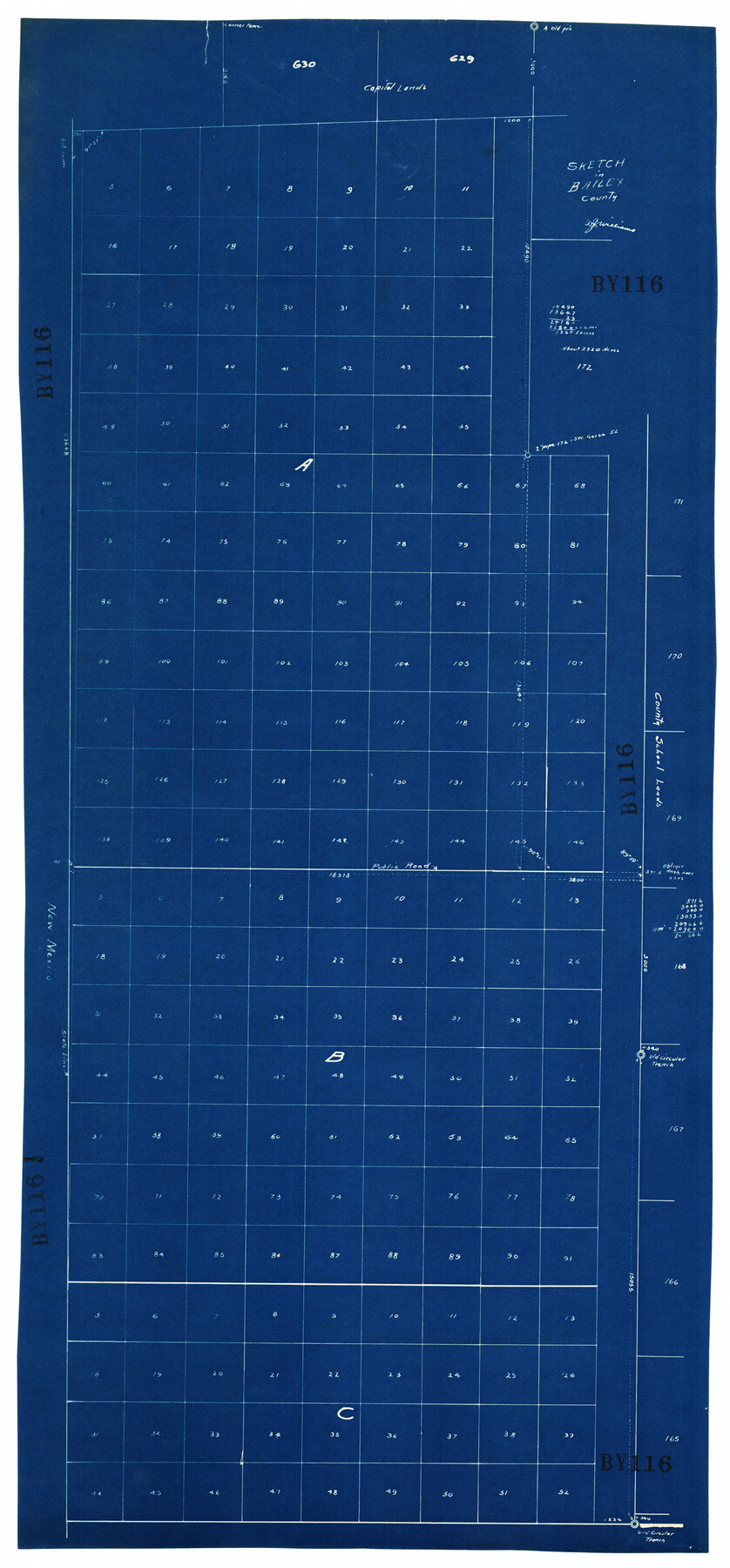 92476, Sketch in Bailey County, Twichell Survey Records