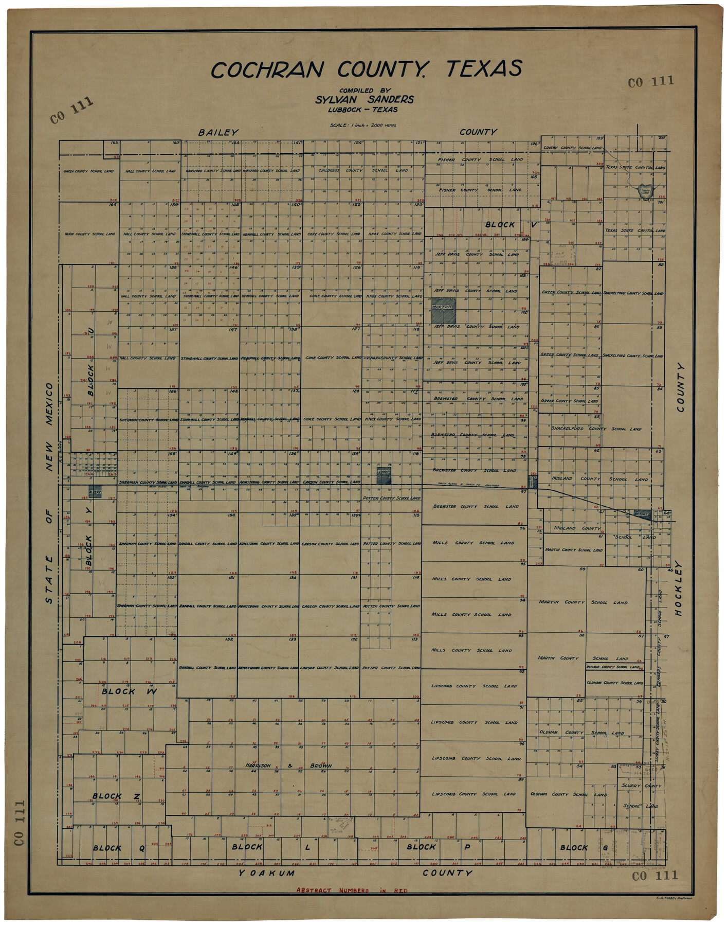 92492, Cochran County, Texas, Twichell Survey Records