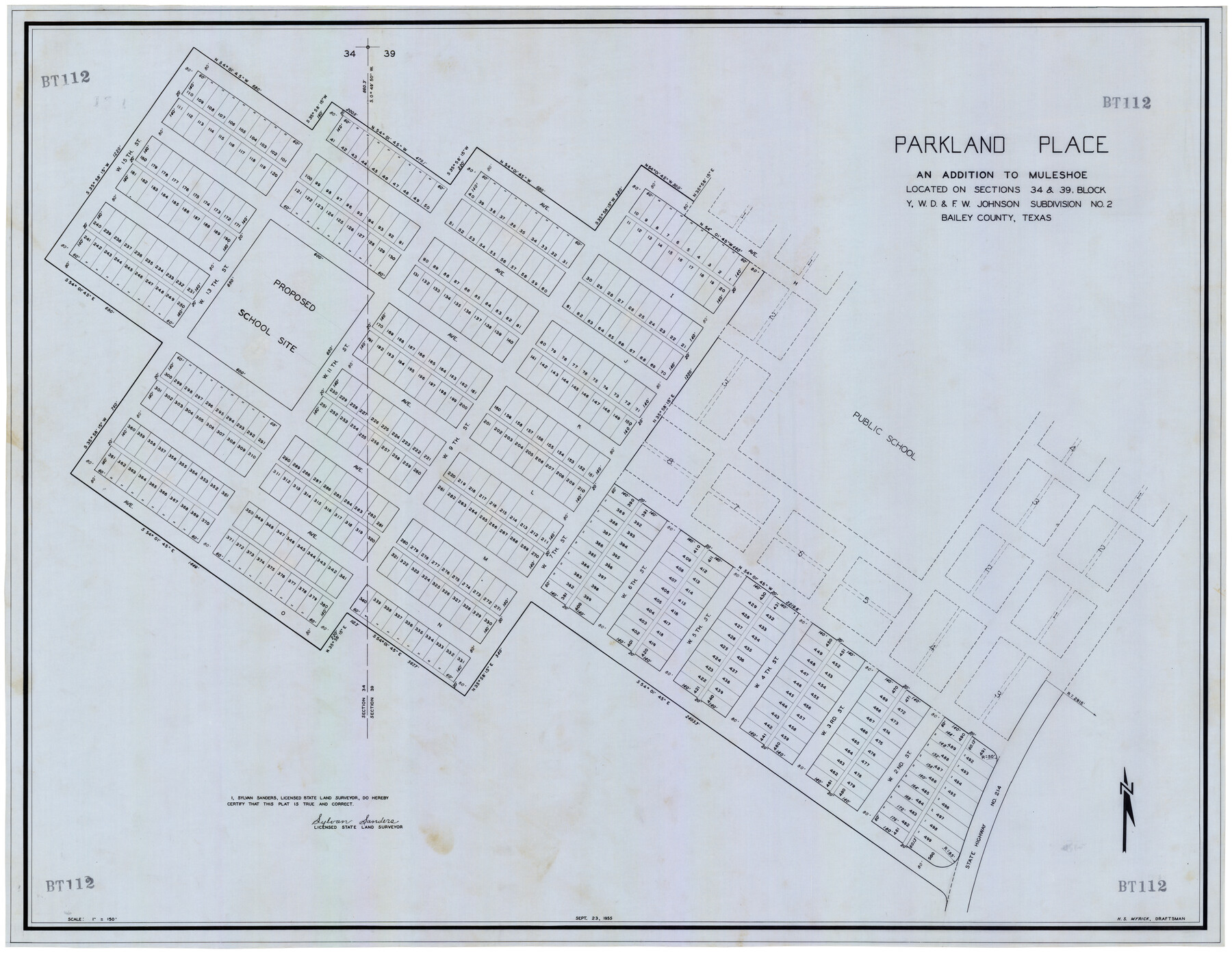 92531, Parkland Place, An Addition to Muleshoe, Twichell Survey Records