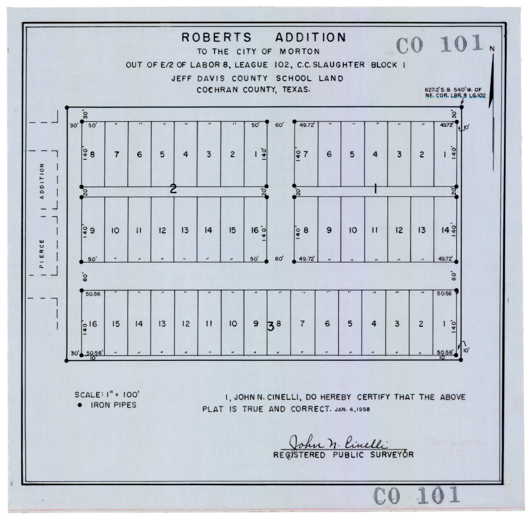 92540, Roberts Addition to the City of Morton, Twichell Survey Records