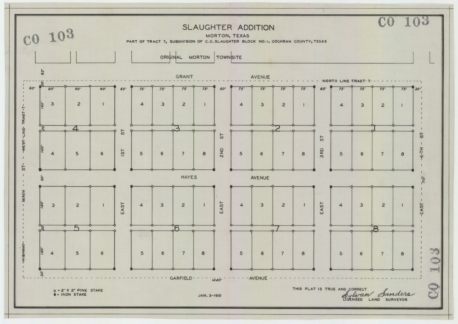 92541, Slaughter Addition, Morton, Texas, Twichell Survey Records