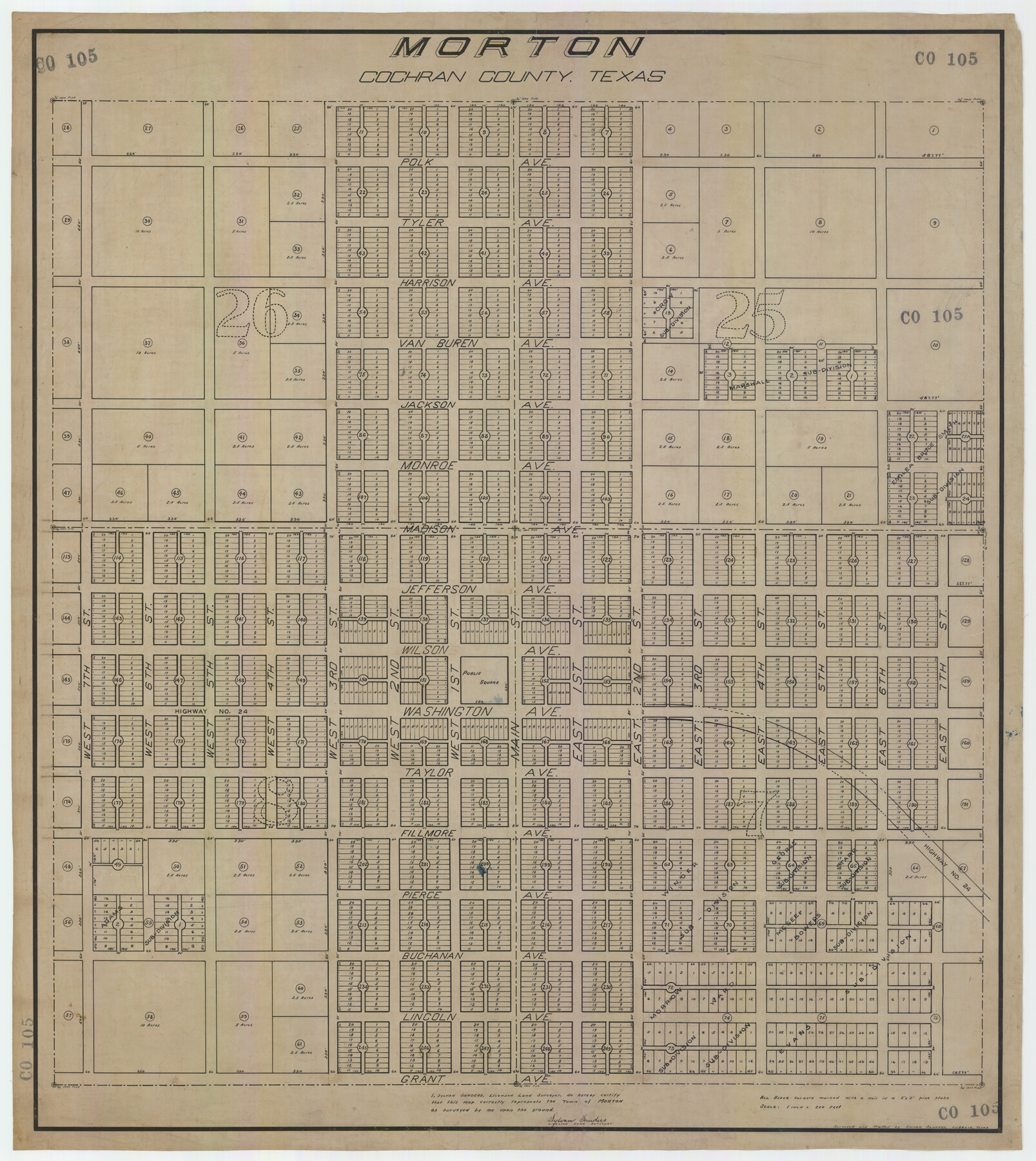 92542, Morton, Cochran County, Texas / Morton Cemetery First Addition, Cochran County, Texas, Twichell Survey Records