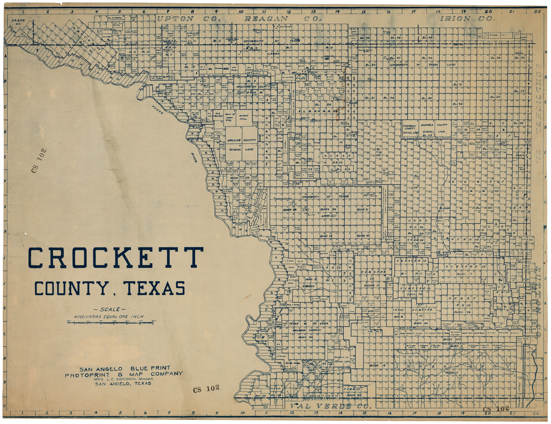 92547, Crockett County, Texas, Twichell Survey Records