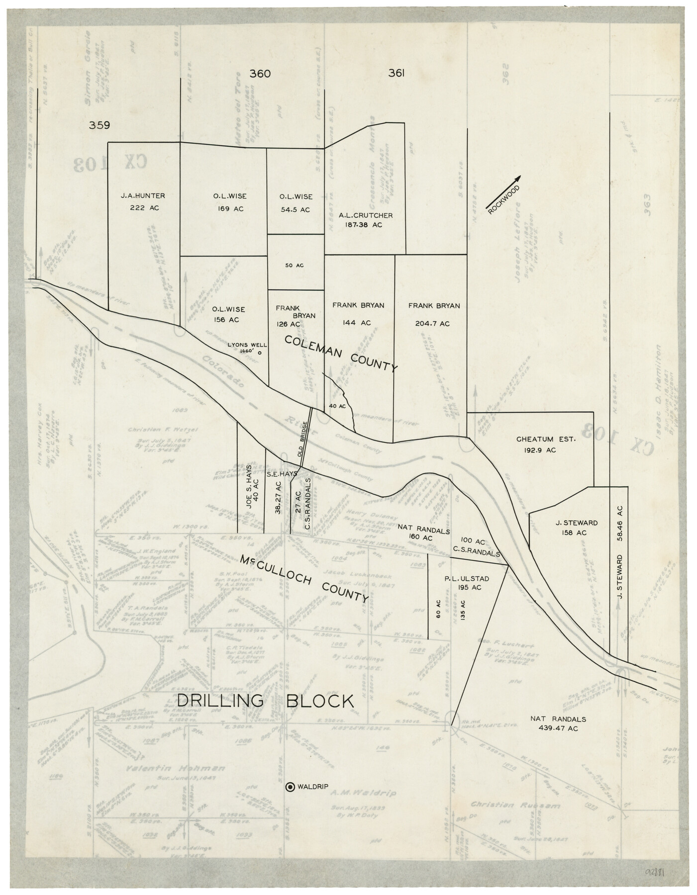 92553, [Coleman County Sections 359, 360, and 361], Twichell Survey Records