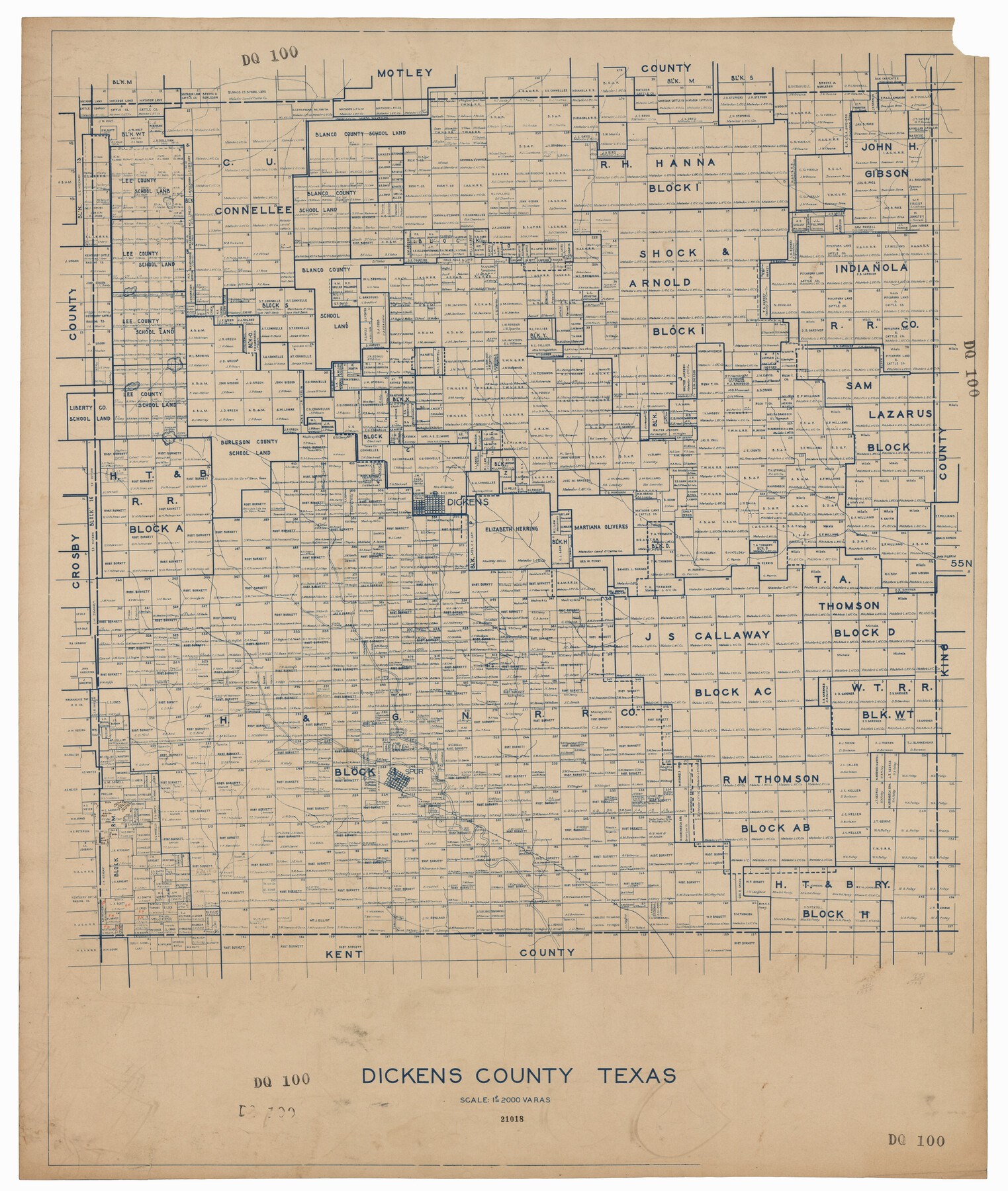 92588, Dickens County, Texas, Twichell Survey Records