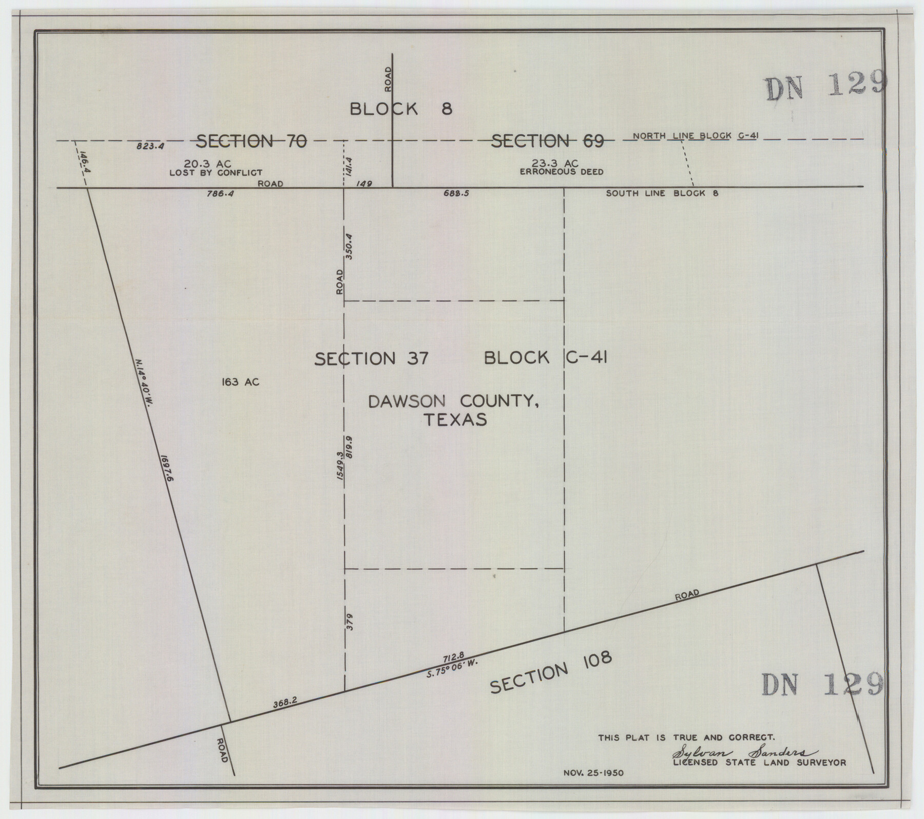 92629, [Block C-41, Section 37, Dawson County, Texas], Twichell Survey Records