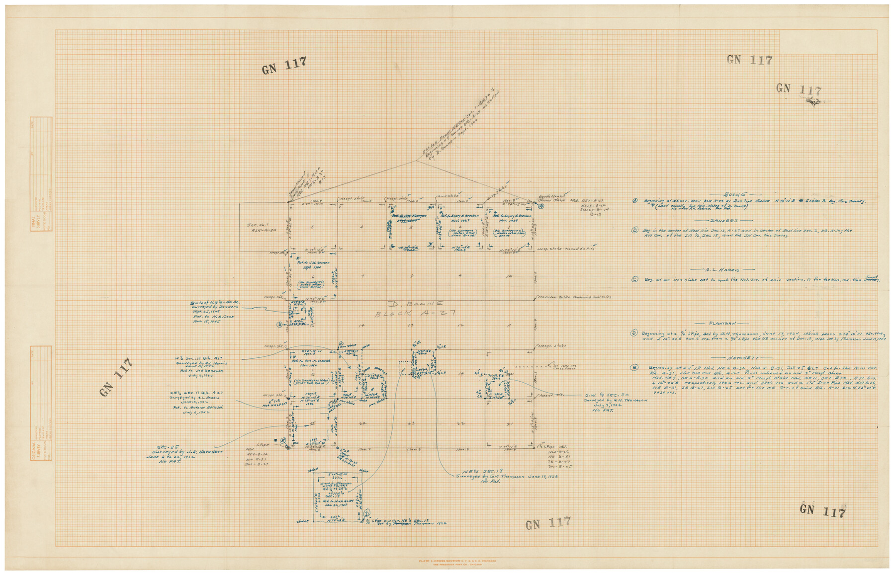 92640, [D. Boone, Block A27], Twichell Survey Records