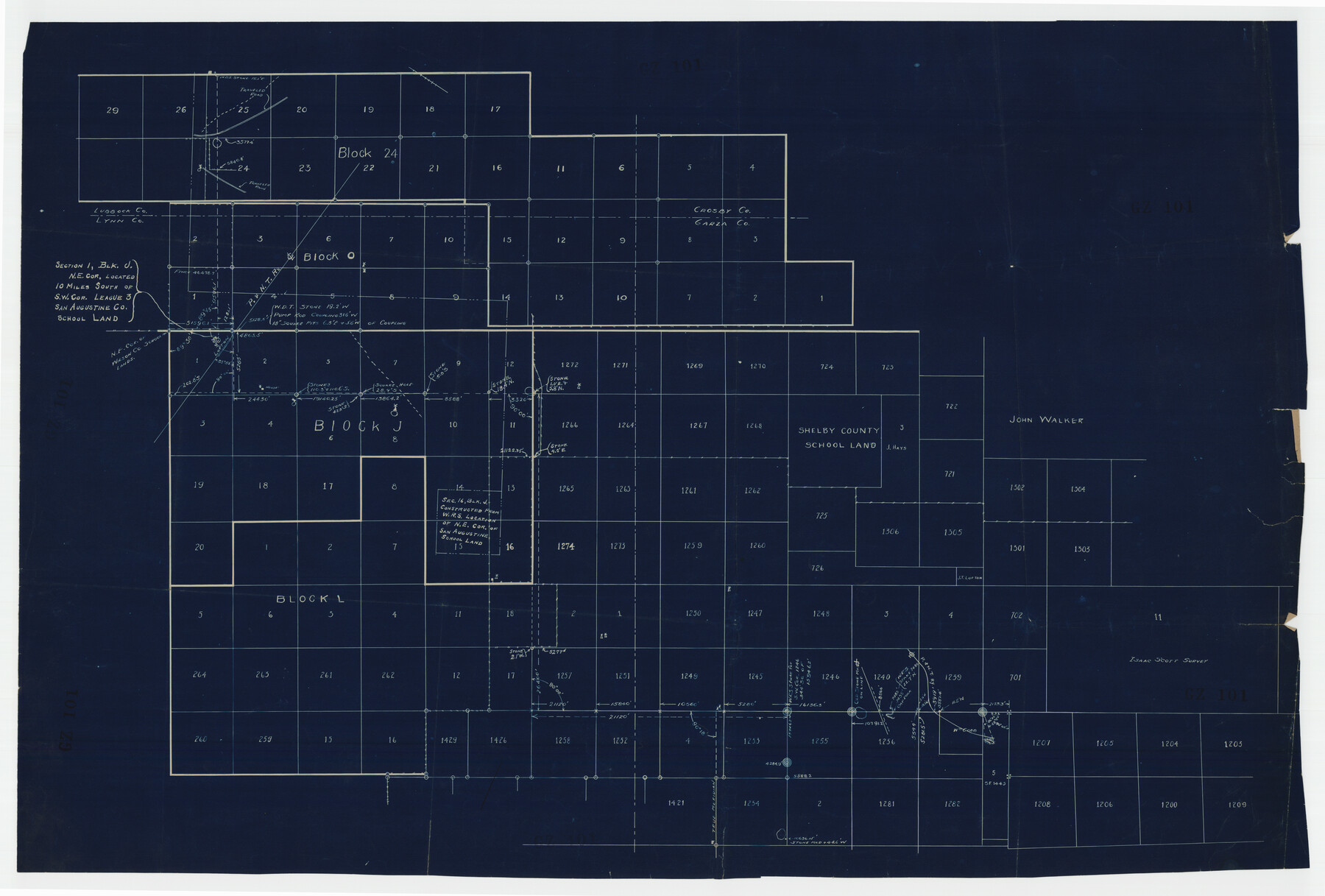 92651, [Blocks 24, O, J, and L], Twichell Survey Records