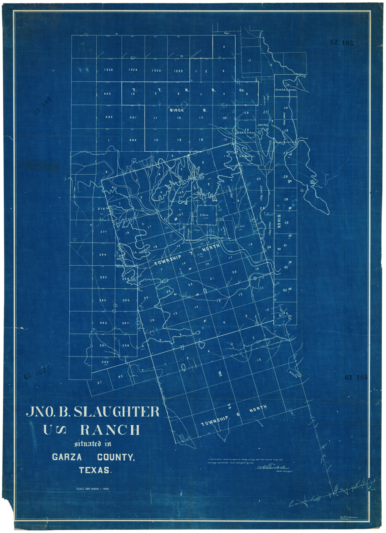 92657, John B. Slaughter Ranch Situated in Garza County, Texas, Twichell Survey Records