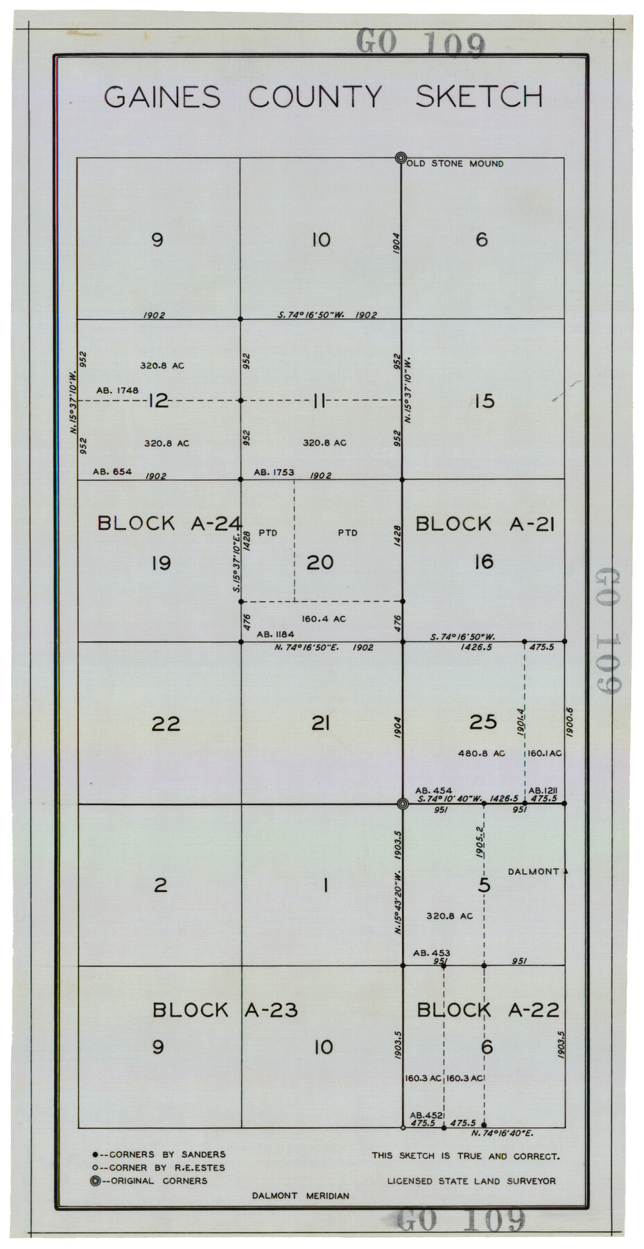 92668, Gaines County Sketch, Twichell Survey Records