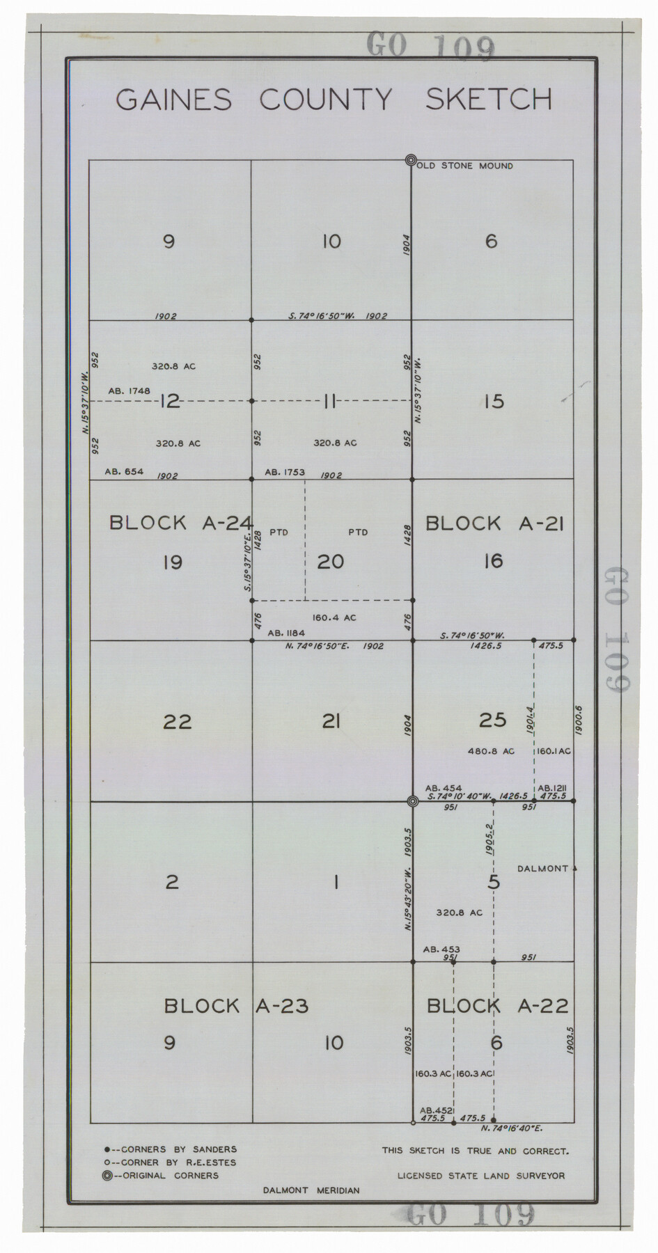 92668, Gaines County Sketch, Twichell Survey Records