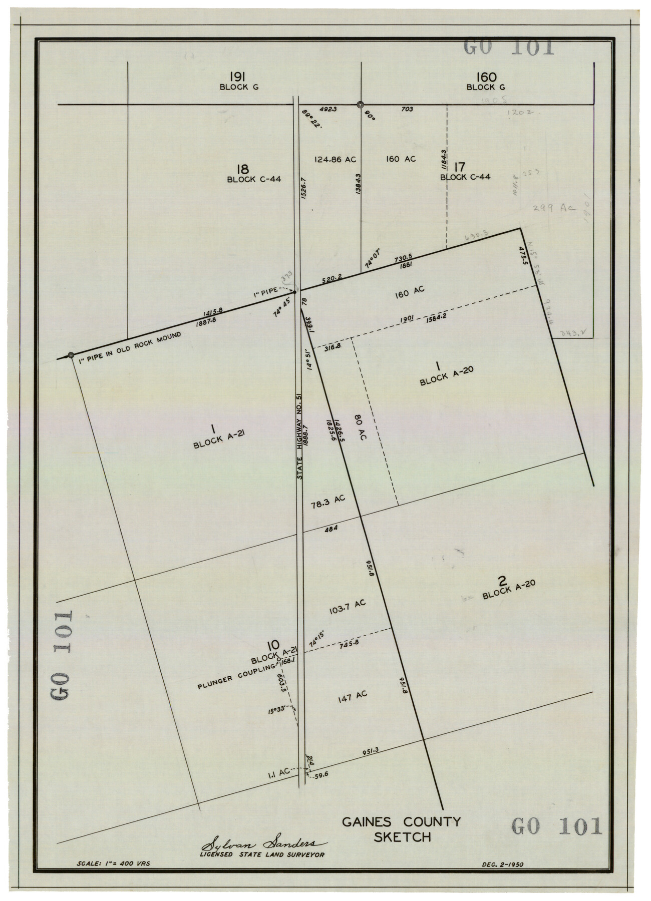 92674, Gaines County Sketch, Twichell Survey Records