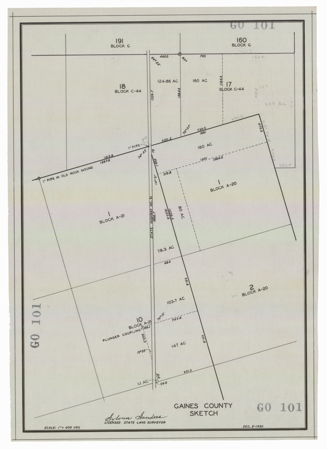 92674, Gaines County Sketch, Twichell Survey Records