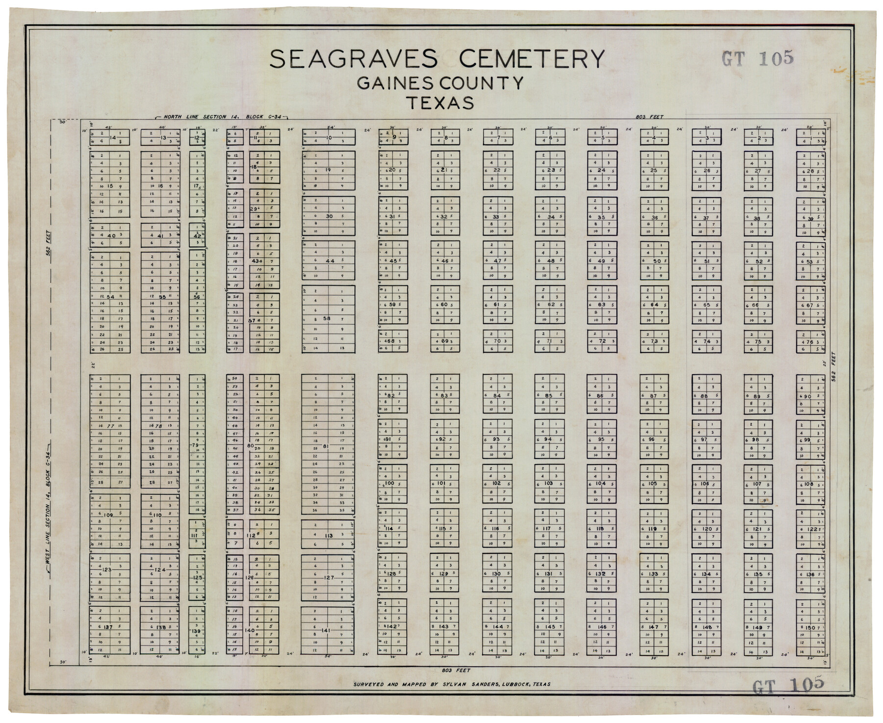 92685, Seagraves Cemetery, Gaines County, Texas, Twichell Survey Records