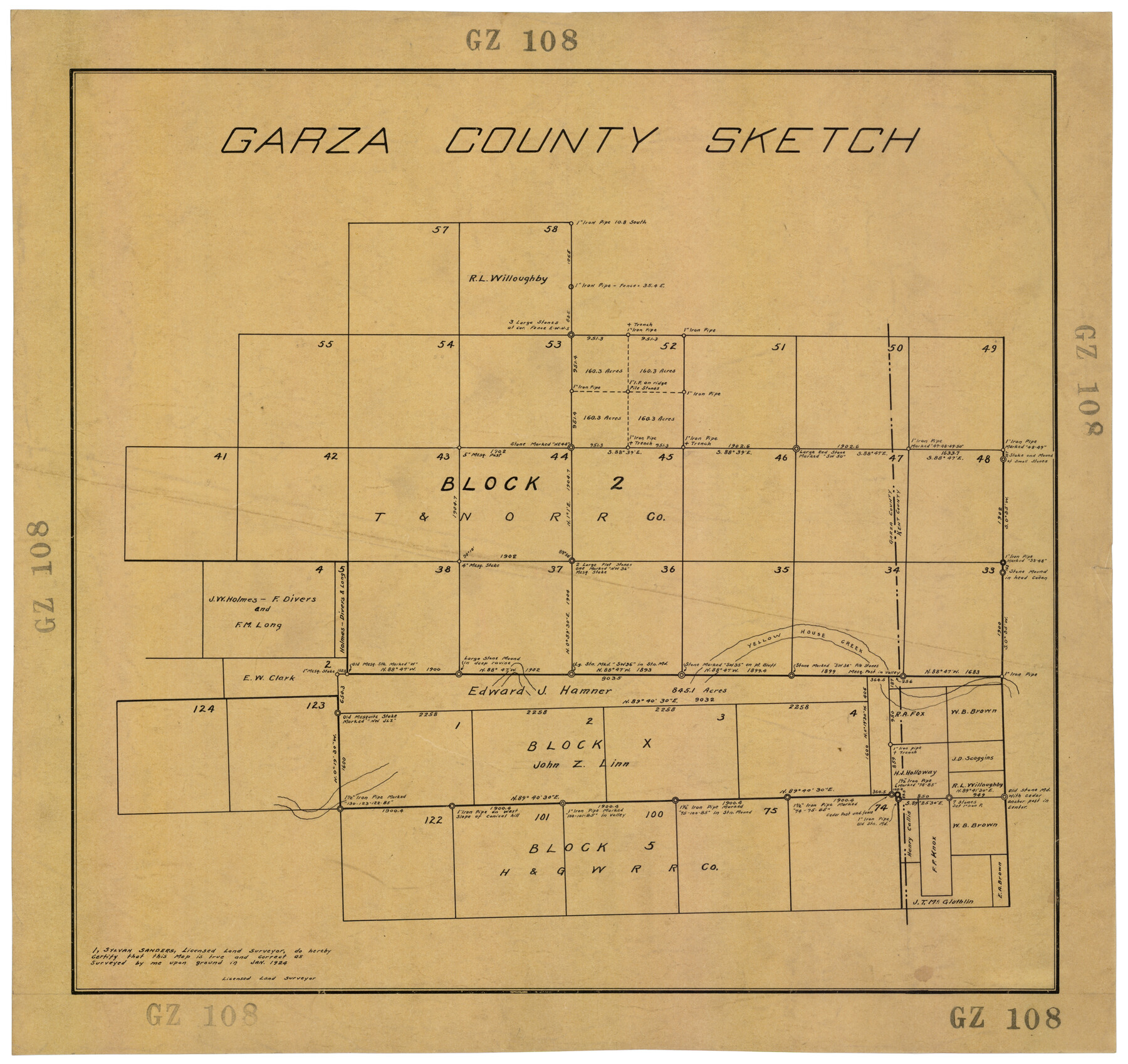 92701, Garza County Sketch, Twichell Survey Records