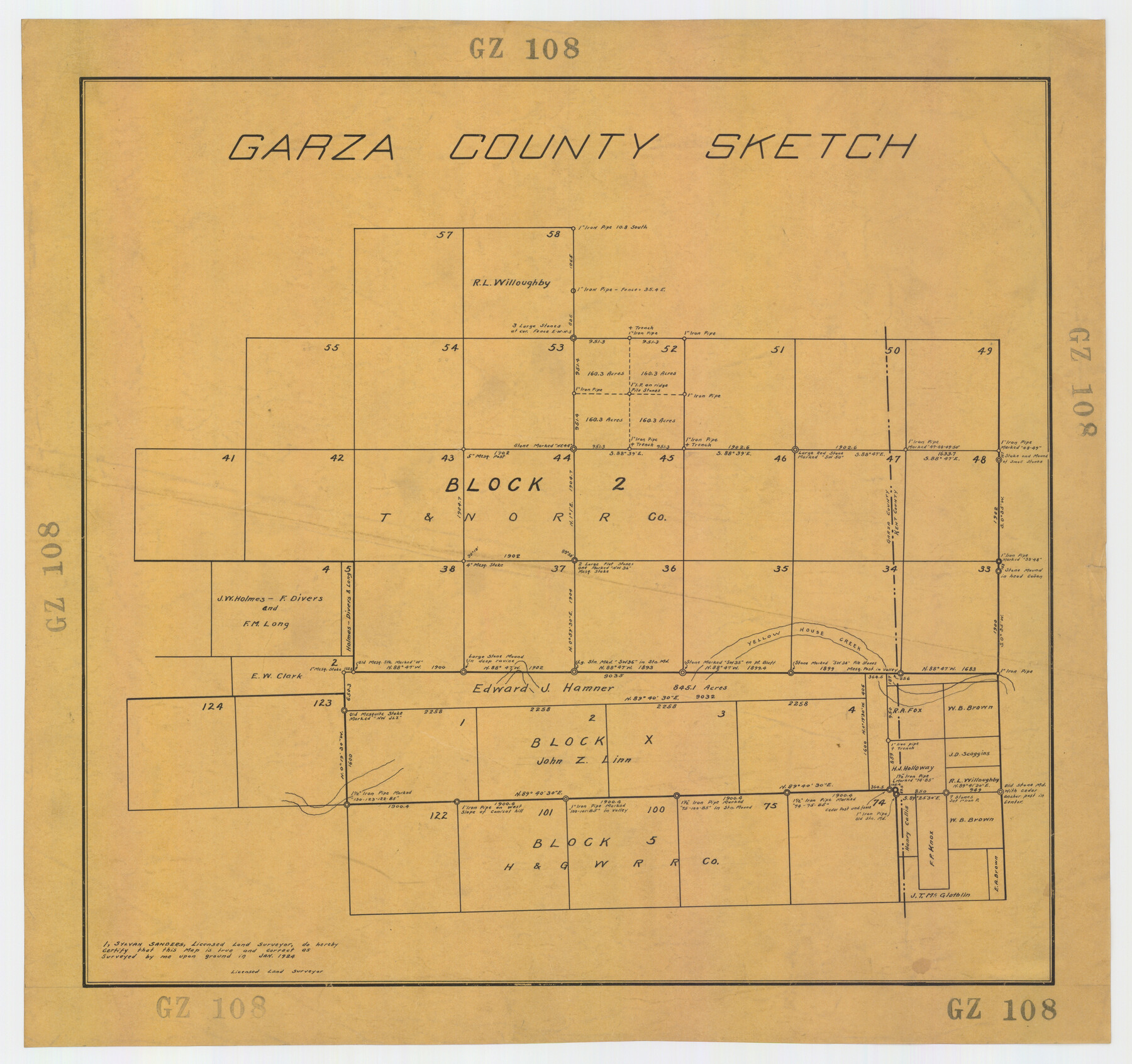 92701, Garza County Sketch, Twichell Survey Records