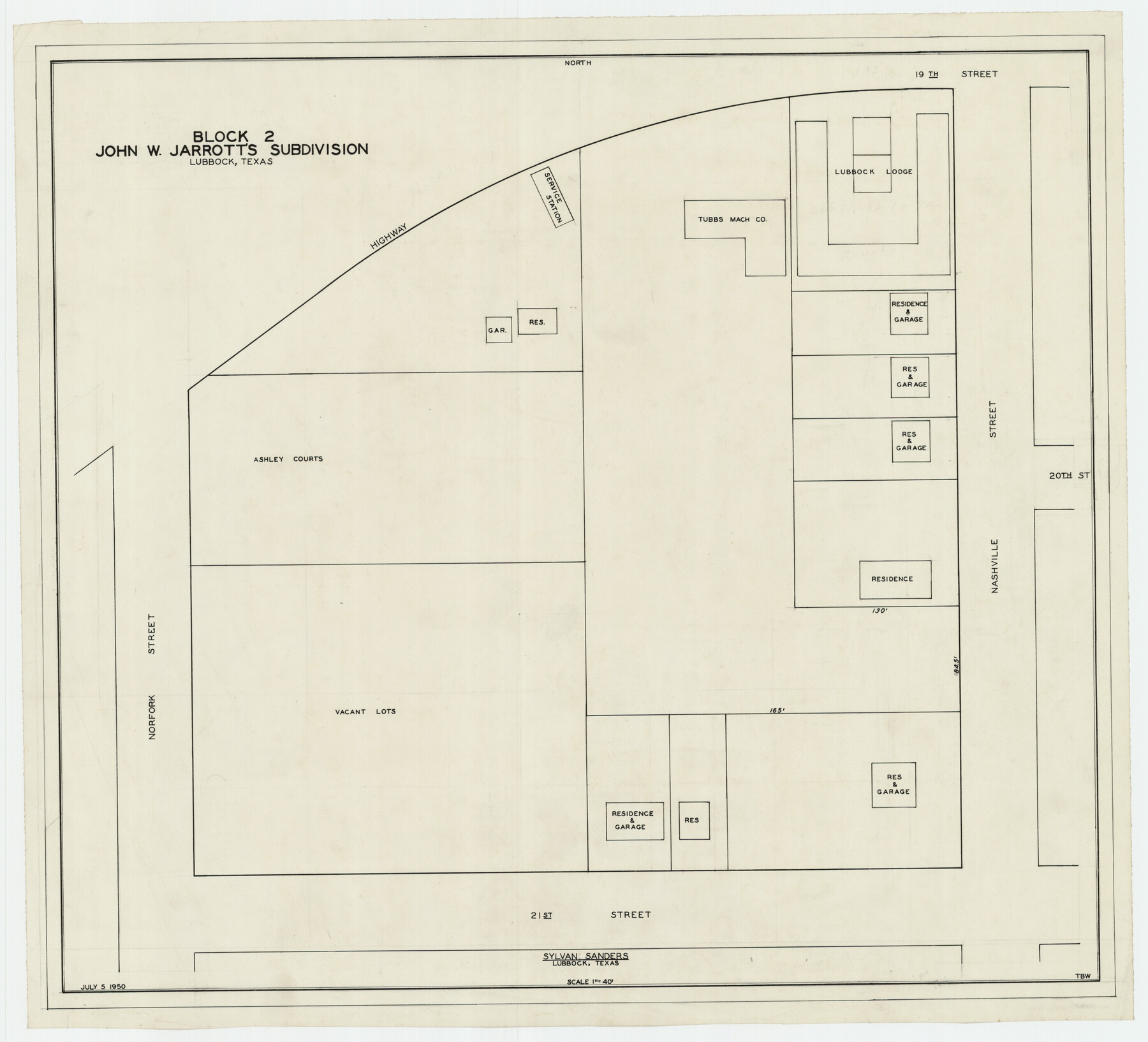 92713, Block 2, John W. Jarrotts Subdivision, Twichell Survey Records