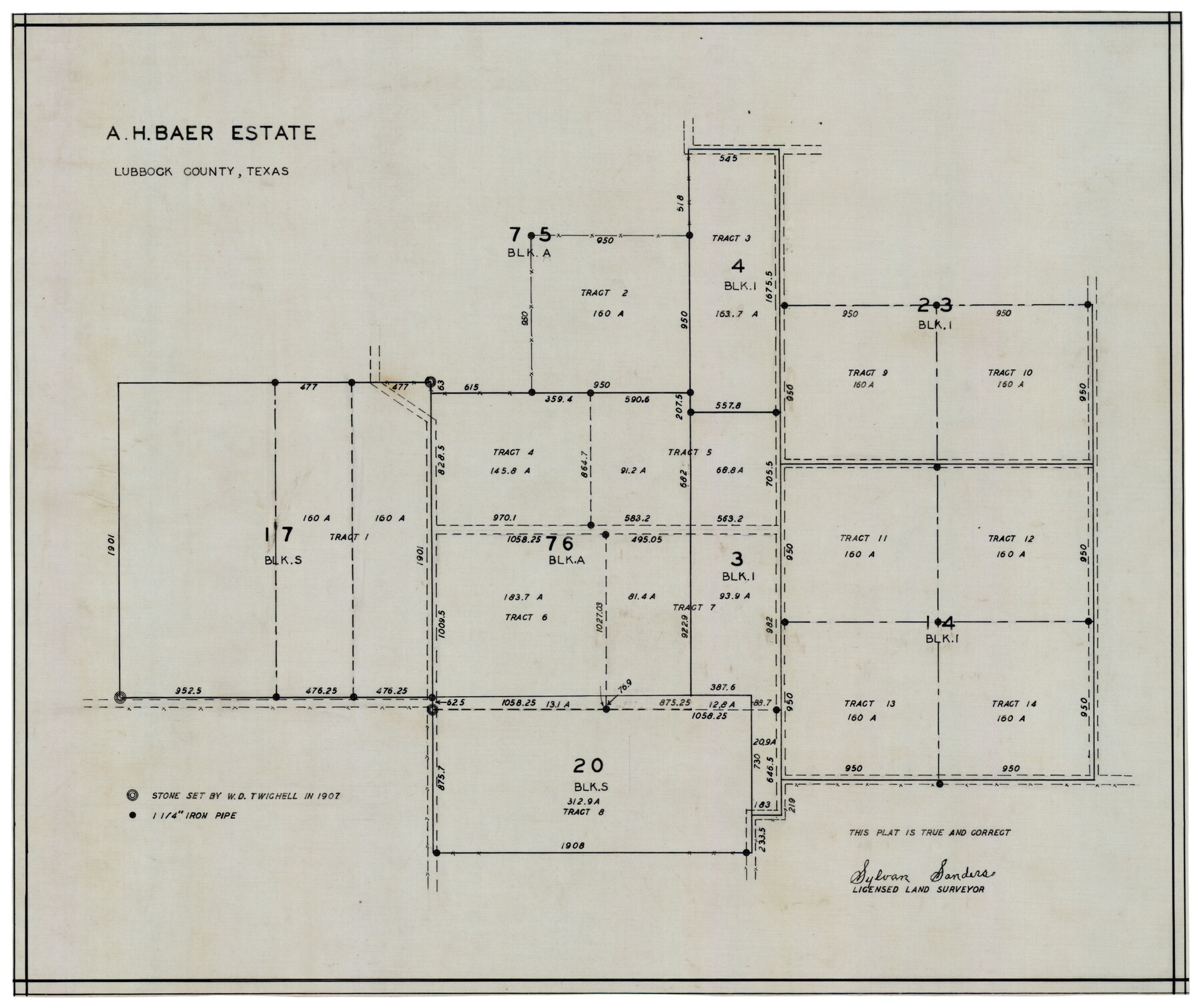 92748, A. H. Baer Estate, Twichell Survey Records