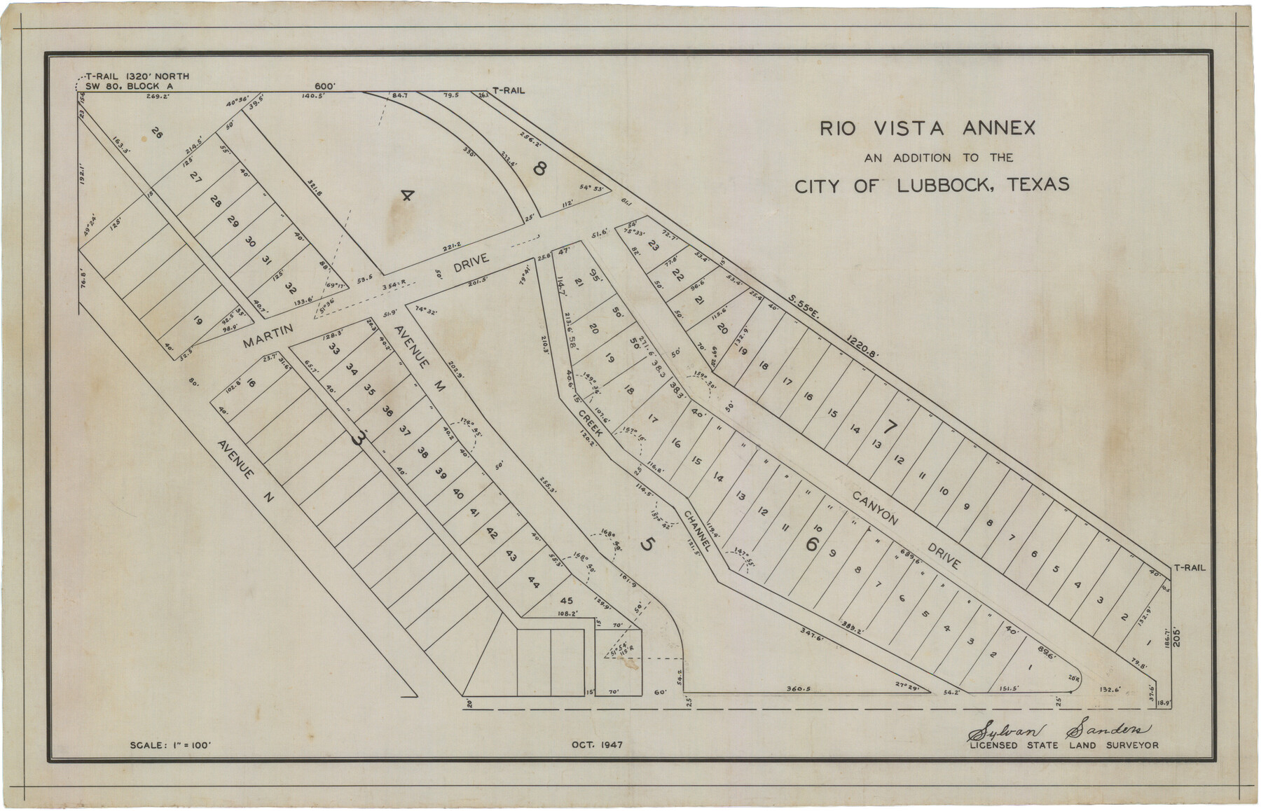 92754, Rio Vista Annex, An Addition to the City of Lubbock, Twichell Survey Records