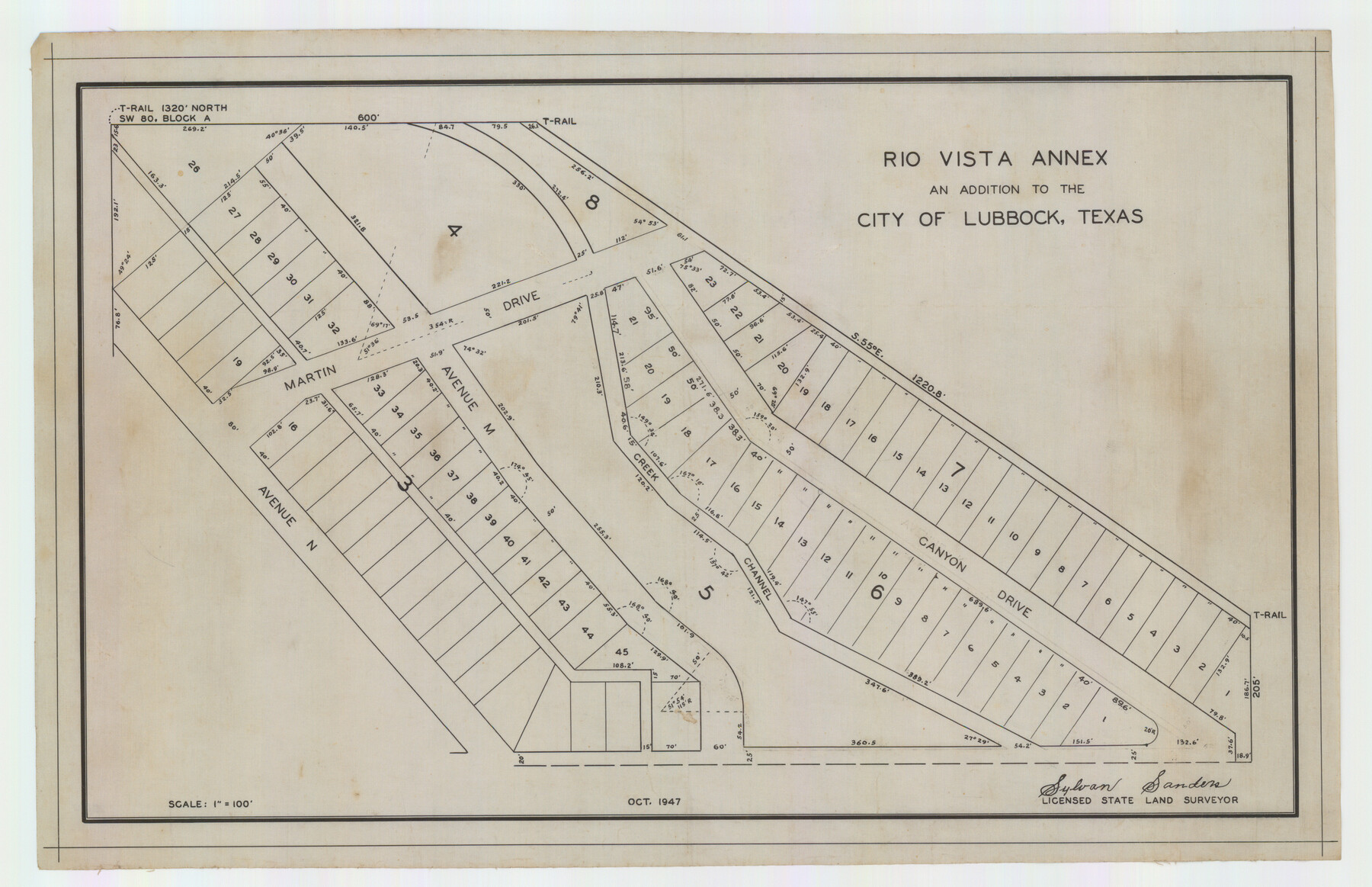 92754, Rio Vista Annex, An Addition to the City of Lubbock, Twichell Survey Records