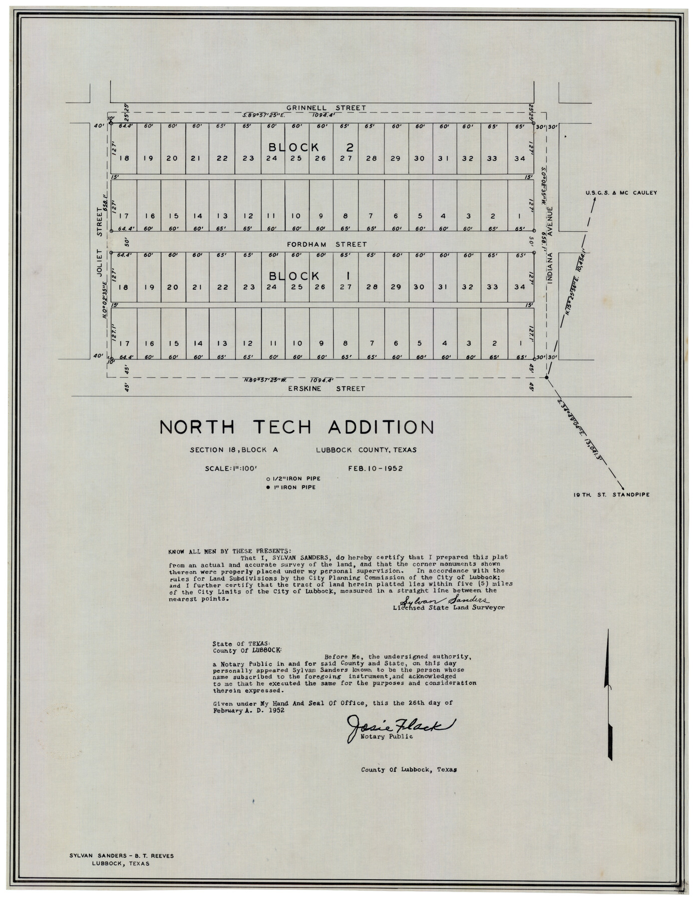 92756, North Tech Addition, Section 18, Block A, Twichell Survey Records