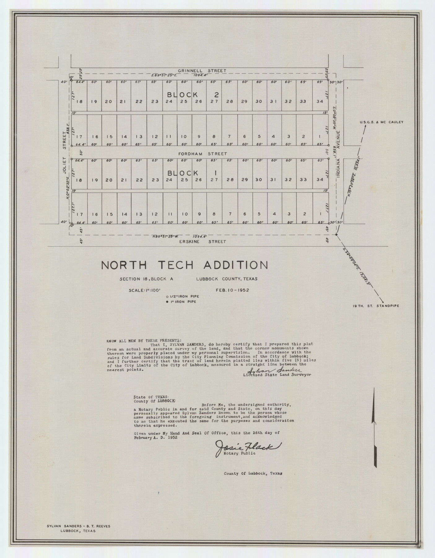 92756, North Tech Addition, Section 18, Block A, Twichell Survey Records