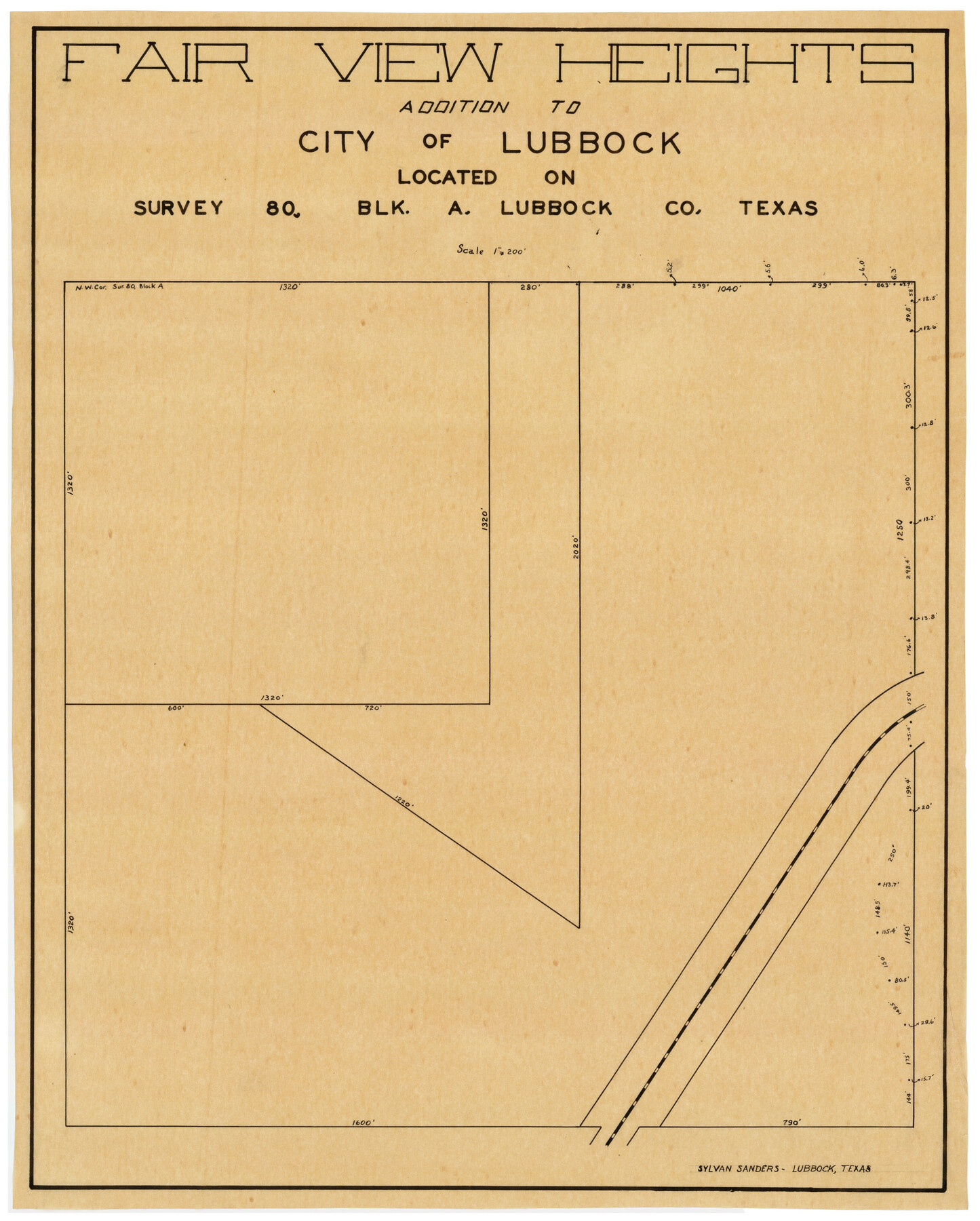 92770, Fair View Heights Addition to City of Lubbock Located on Survey 80, Blk. A, Twichell Survey Records