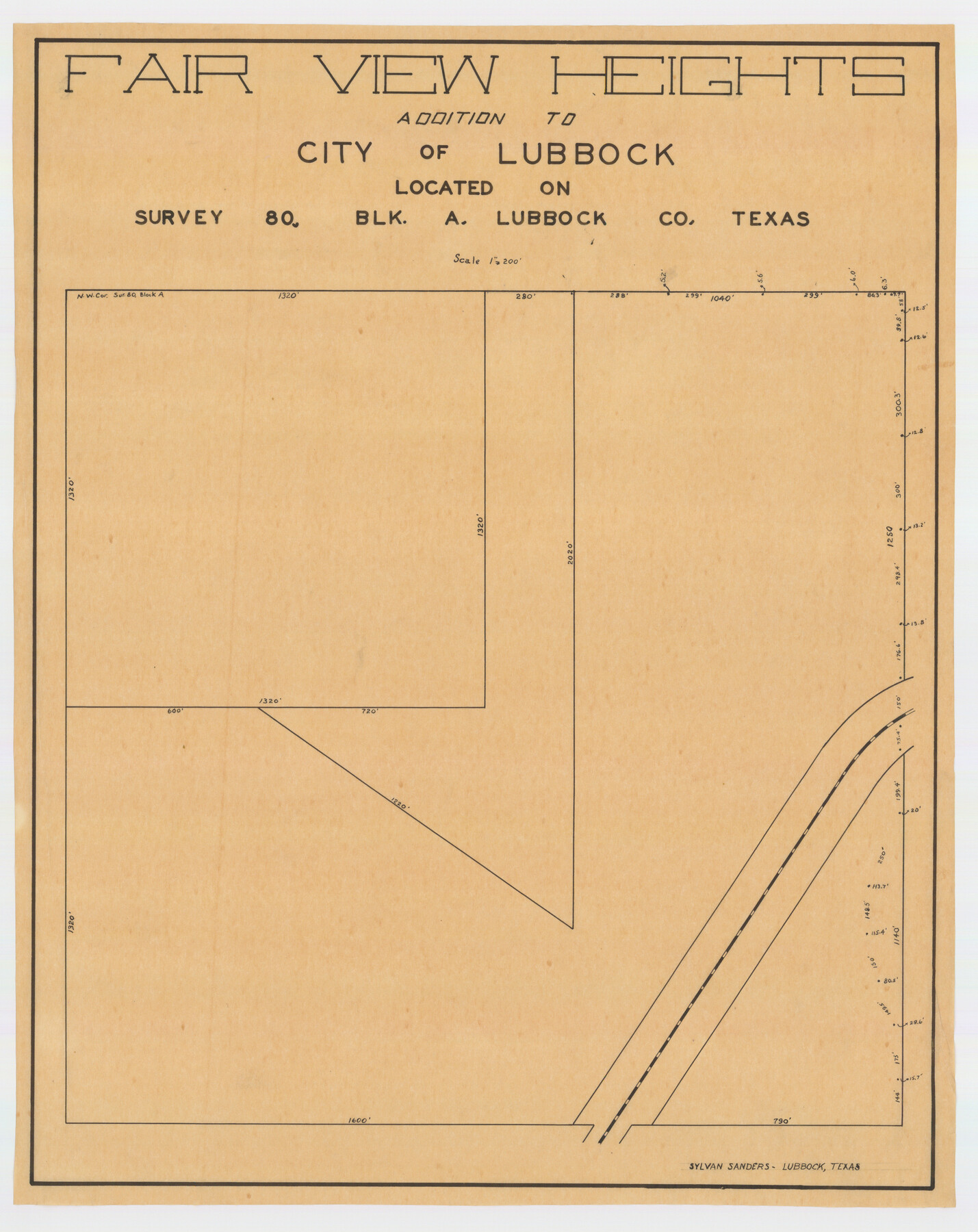 92770, Fair View Heights Addition to City of Lubbock Located on Survey 80, Blk. A, Twichell Survey Records