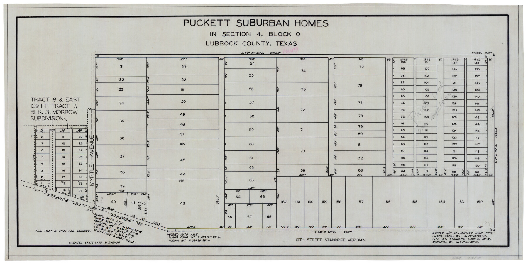 92771, Puckett Suburban Homes in Section 4, Block O, Twichell Survey Records