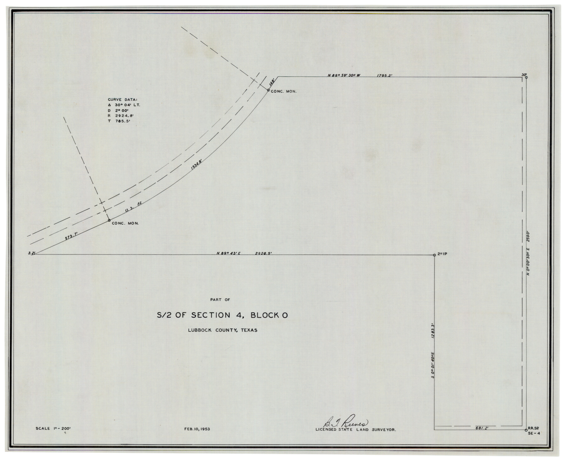 92780, Part of South Half of Section 4, Block O, Twichell Survey Records