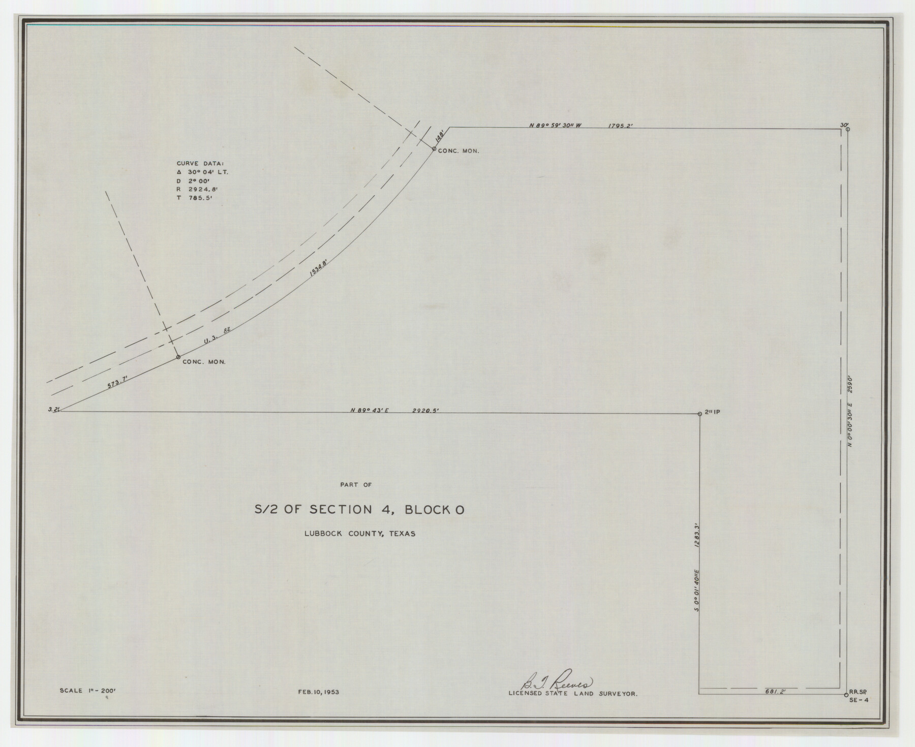 92780, Part of South Half of Section 4, Block O, Twichell Survey Records