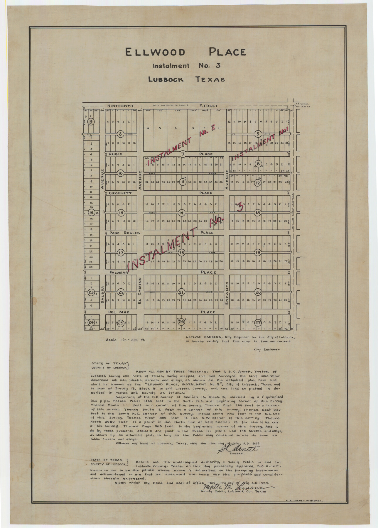 92791, Ellwood Place, Installment No. 3, Twichell Survey Records