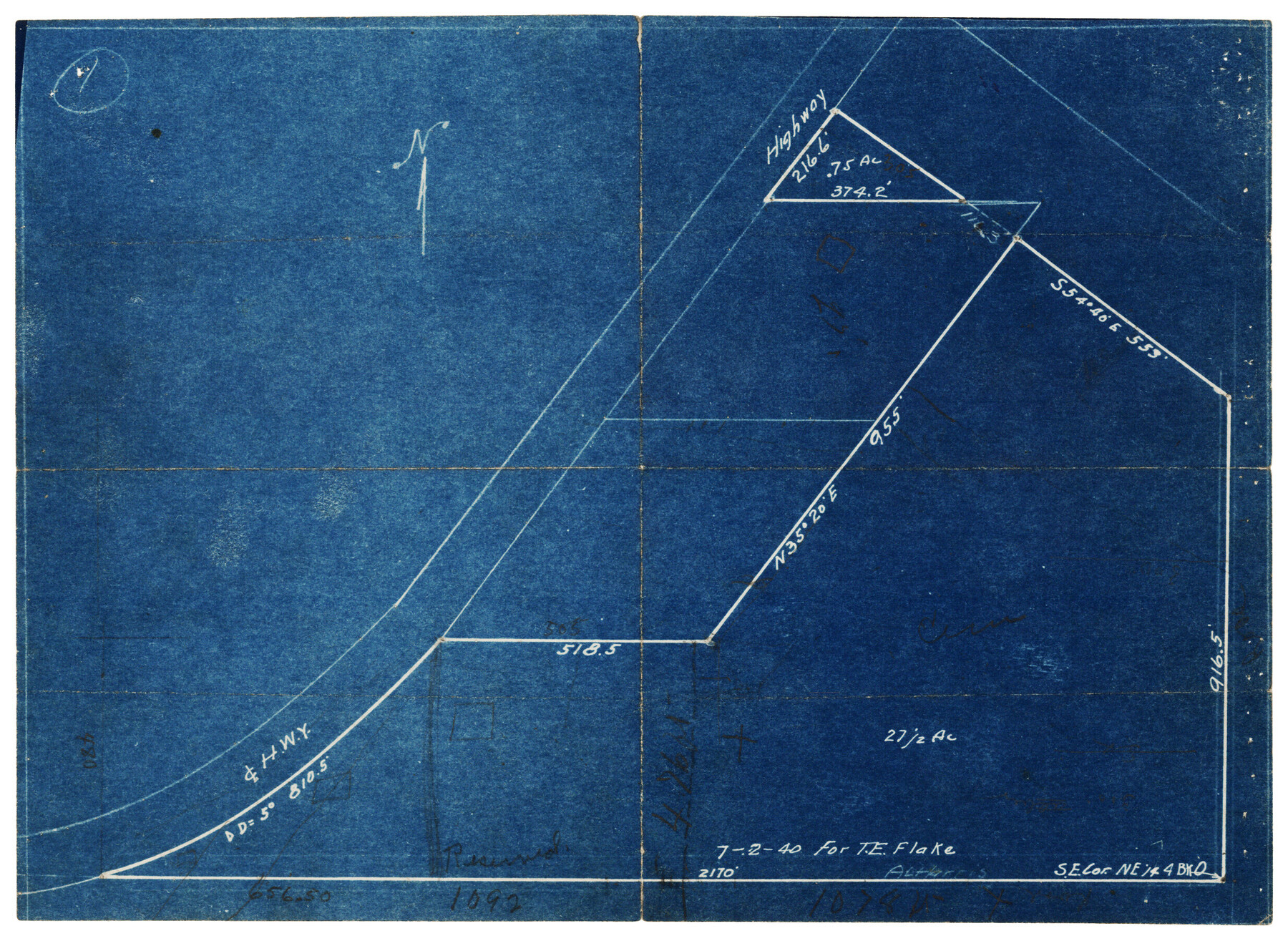 92799, [Sketch of 27 1/2 Acre Tract], Twichell Survey Records